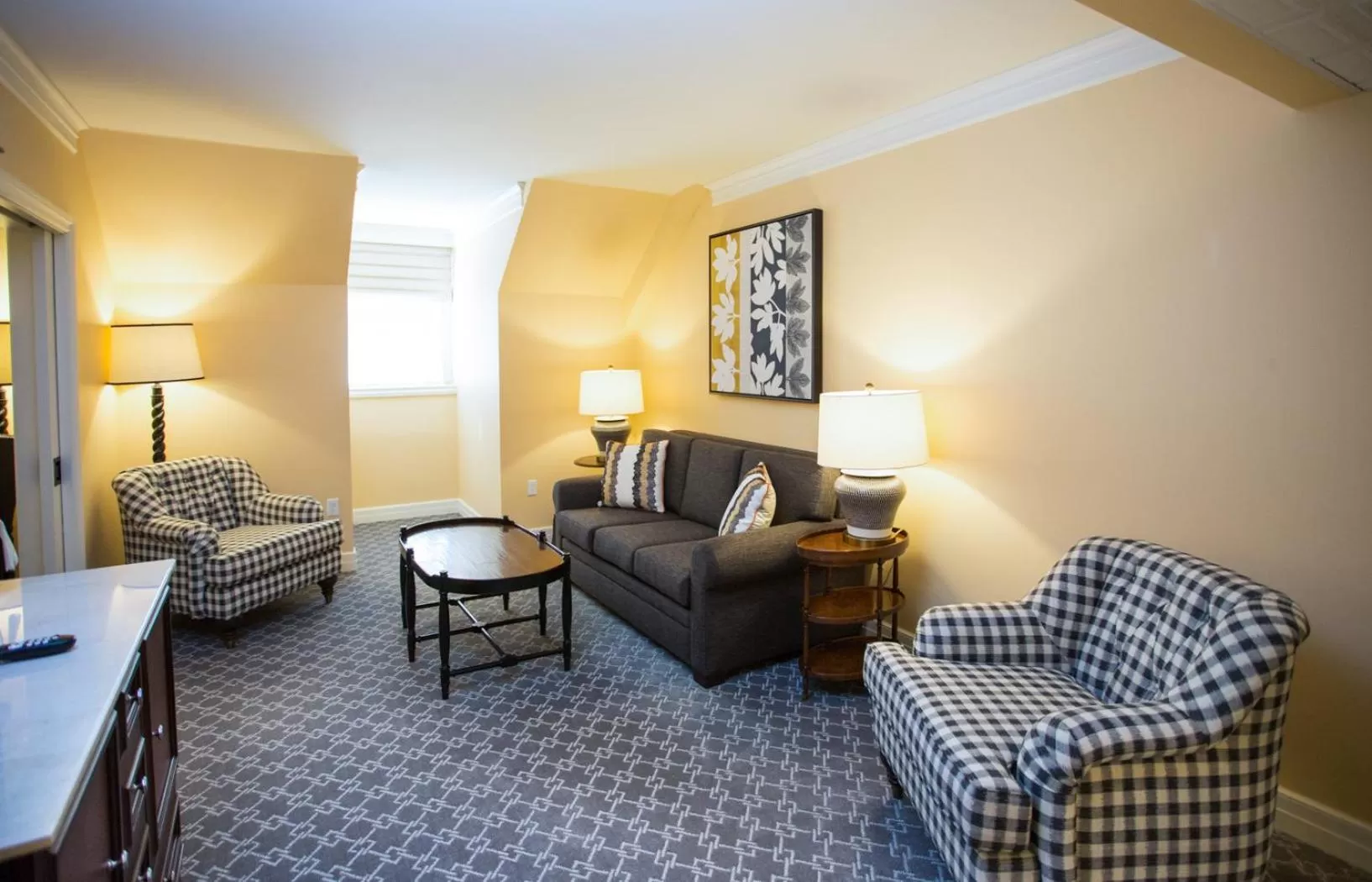 Living room in The Atherton Hotel at OSU