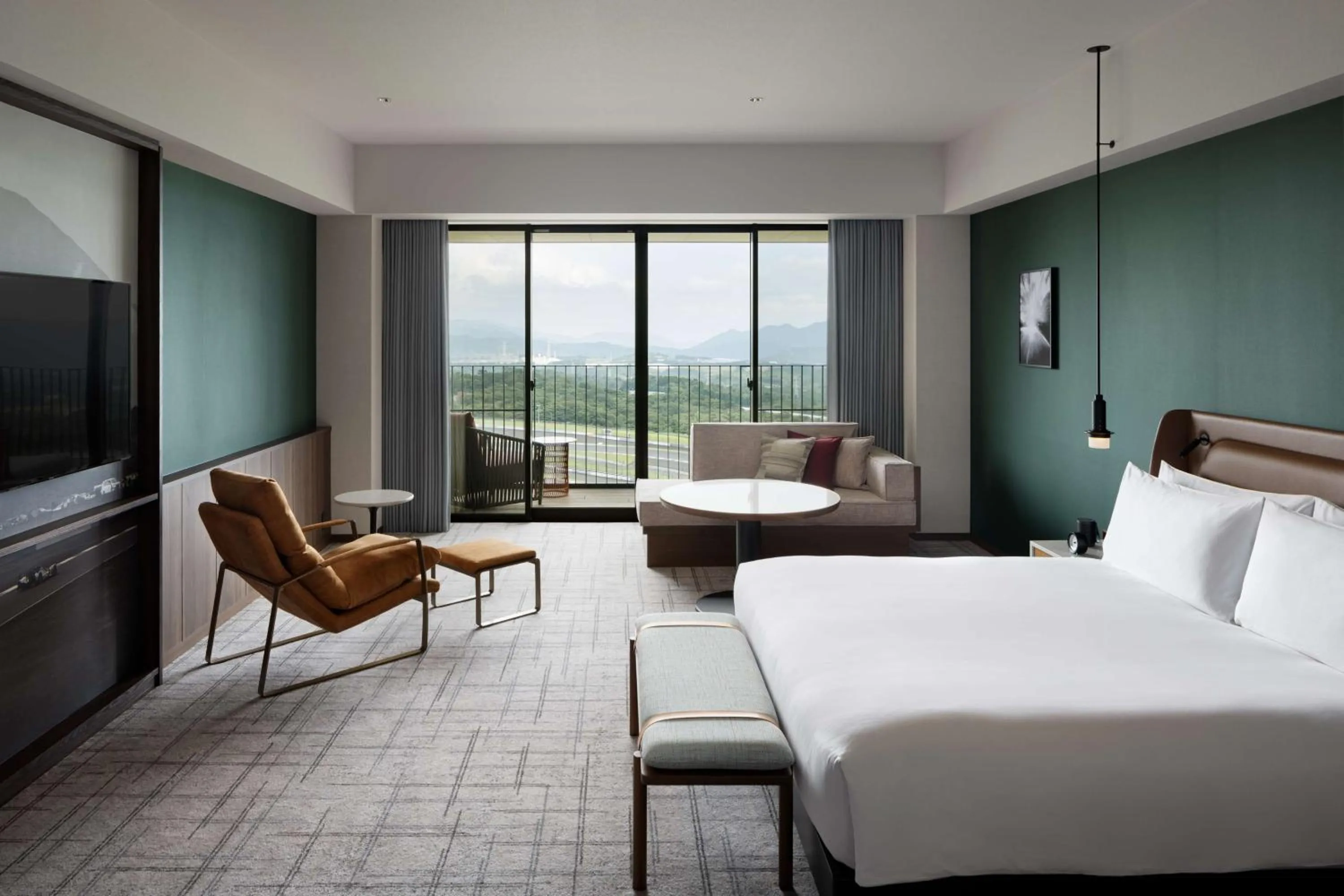 View (from property/room), Bed in Fuji Speedway Hotel, in The Unbound Collection by Hyatt