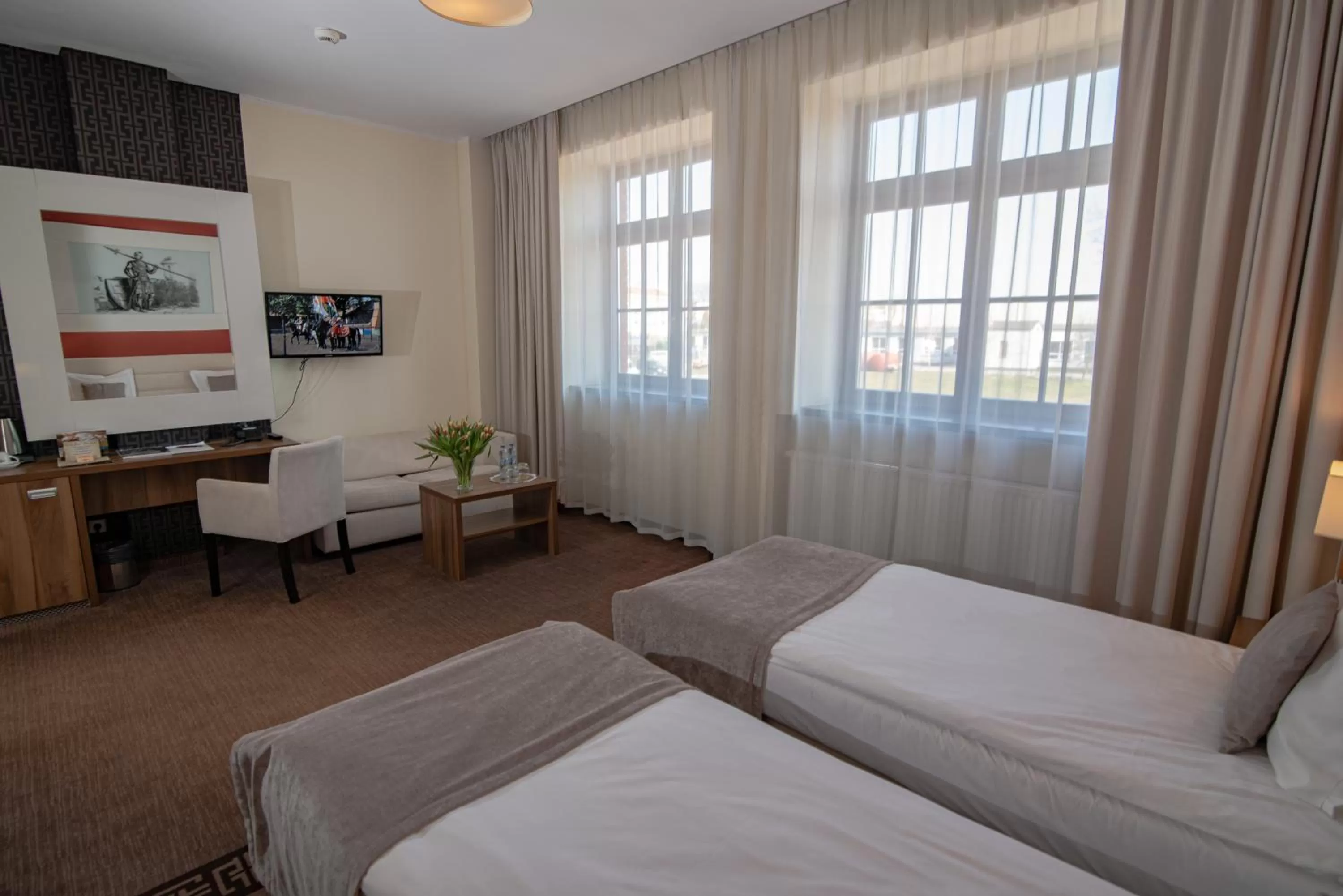 View (from property/room), Bed in Hotel Zamek Gniew