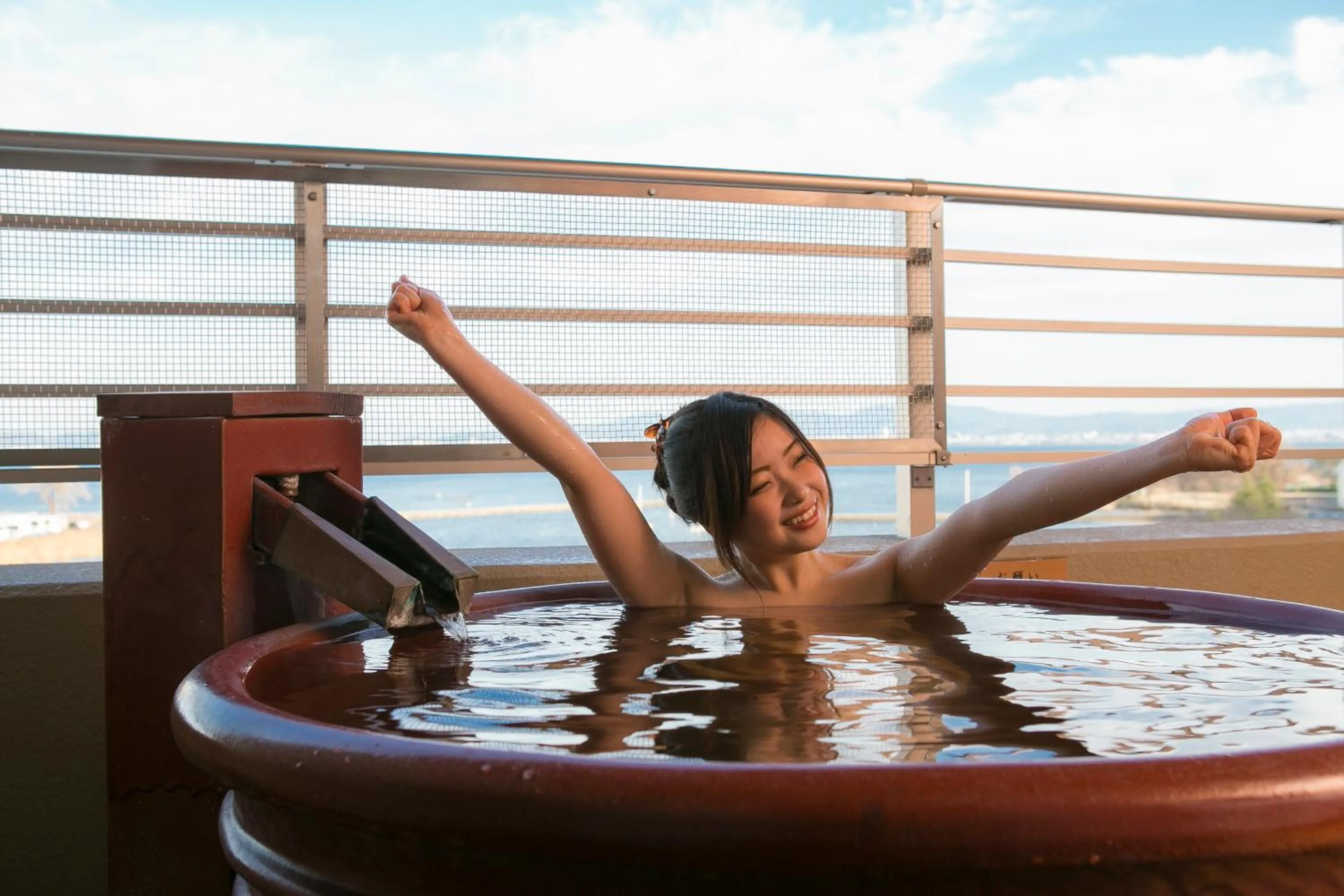 Japanese-Style Deluxe Room with Open-Air Bath in Biwako Ryokusuitei