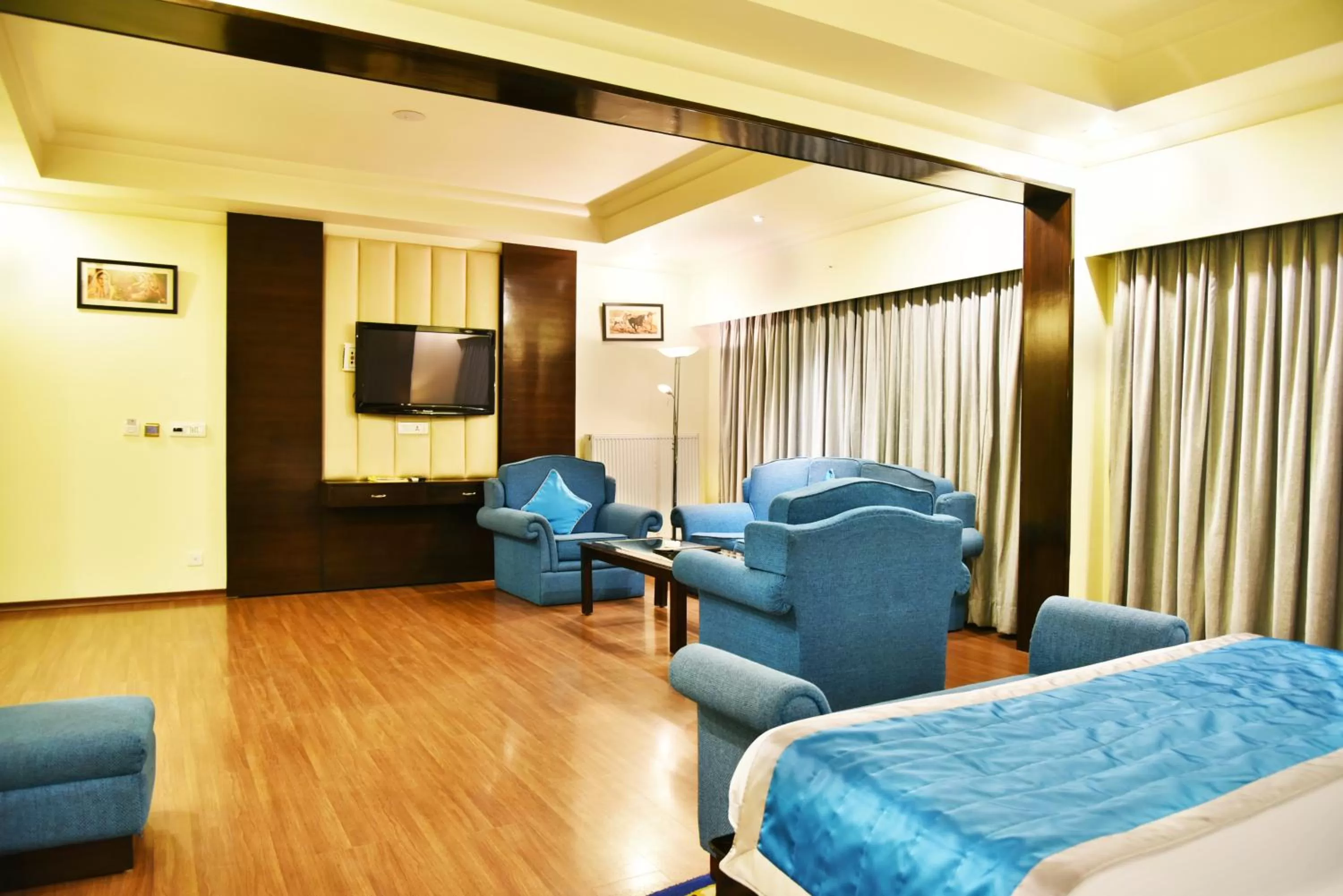 Seating area in Indraprastha Resort - Centrally Heated Rooms, with Gym, Games & Spa