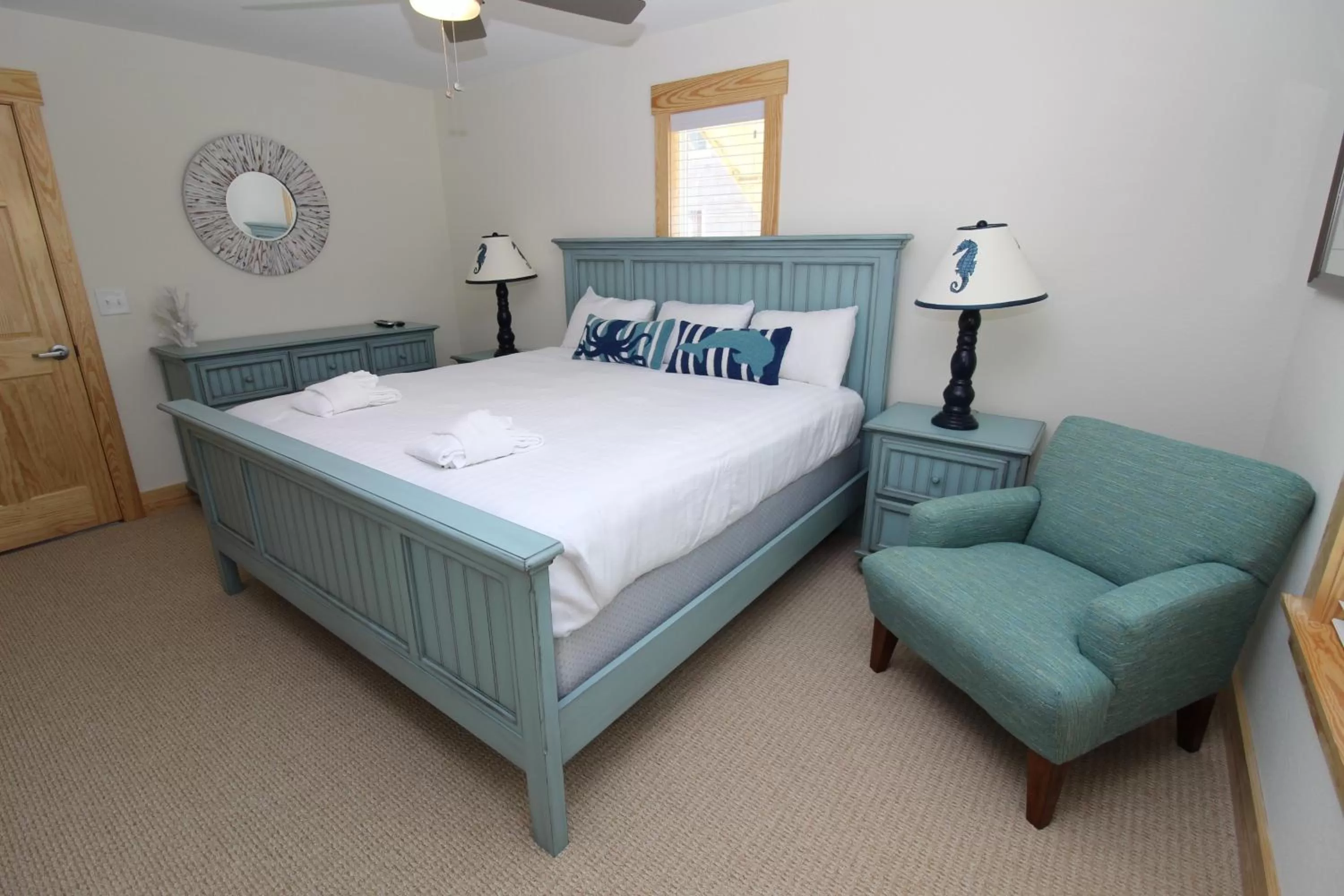 Bedroom, Bed in Whalebone Ocean Cottages by KEES Vacations