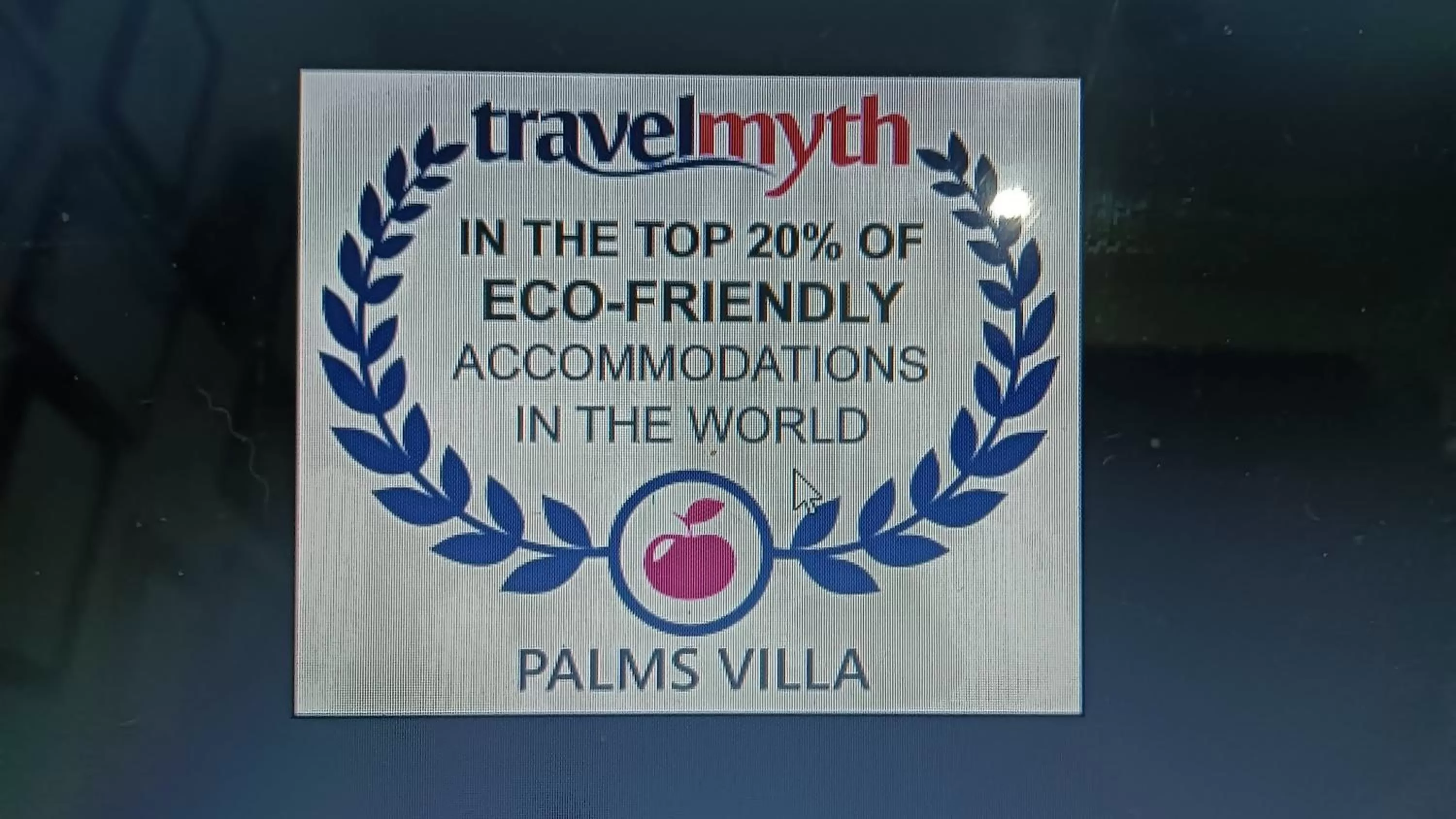 Certificate/Award in Palms Villa