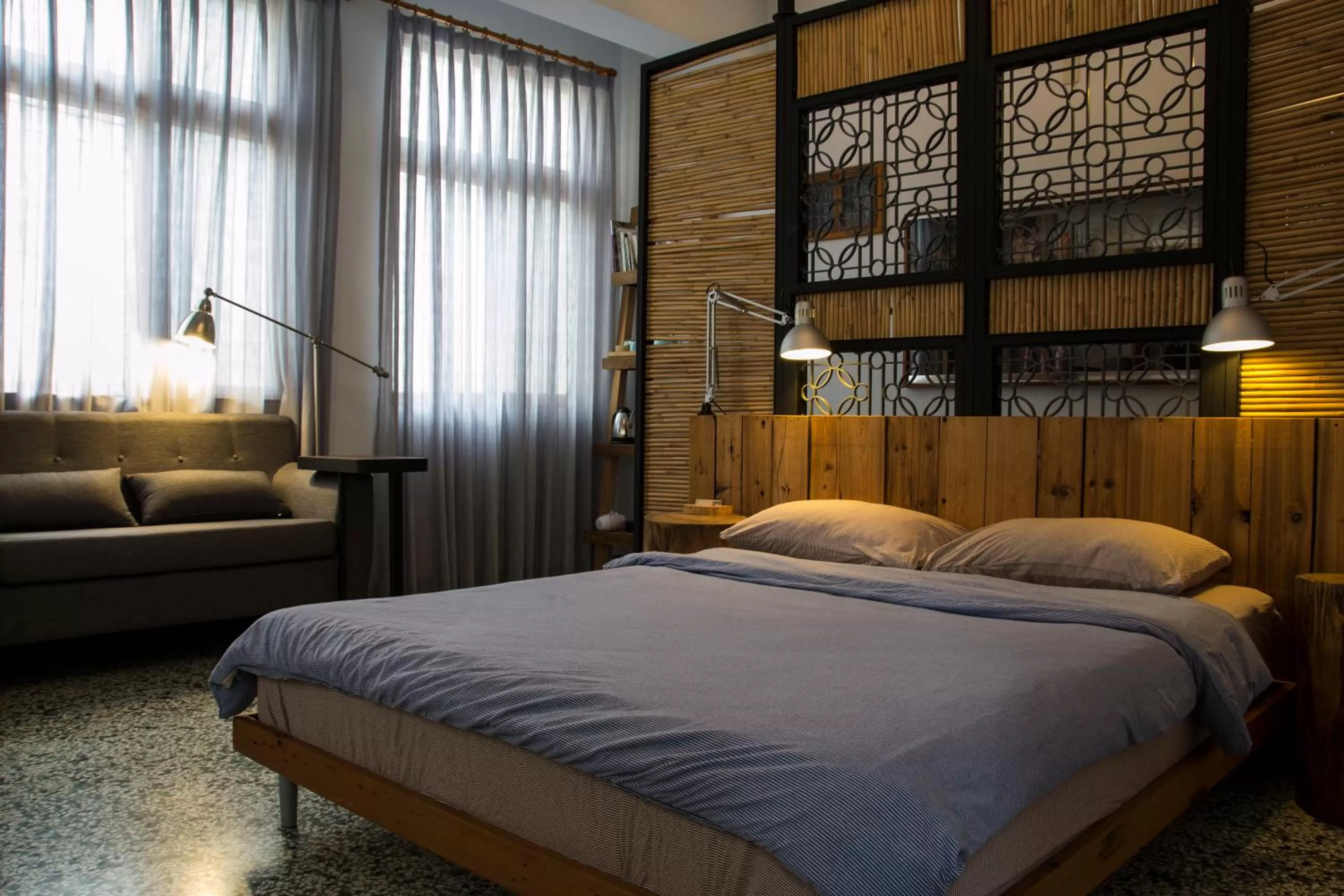 Photo of the whole room, Bed in Alley X Tainan