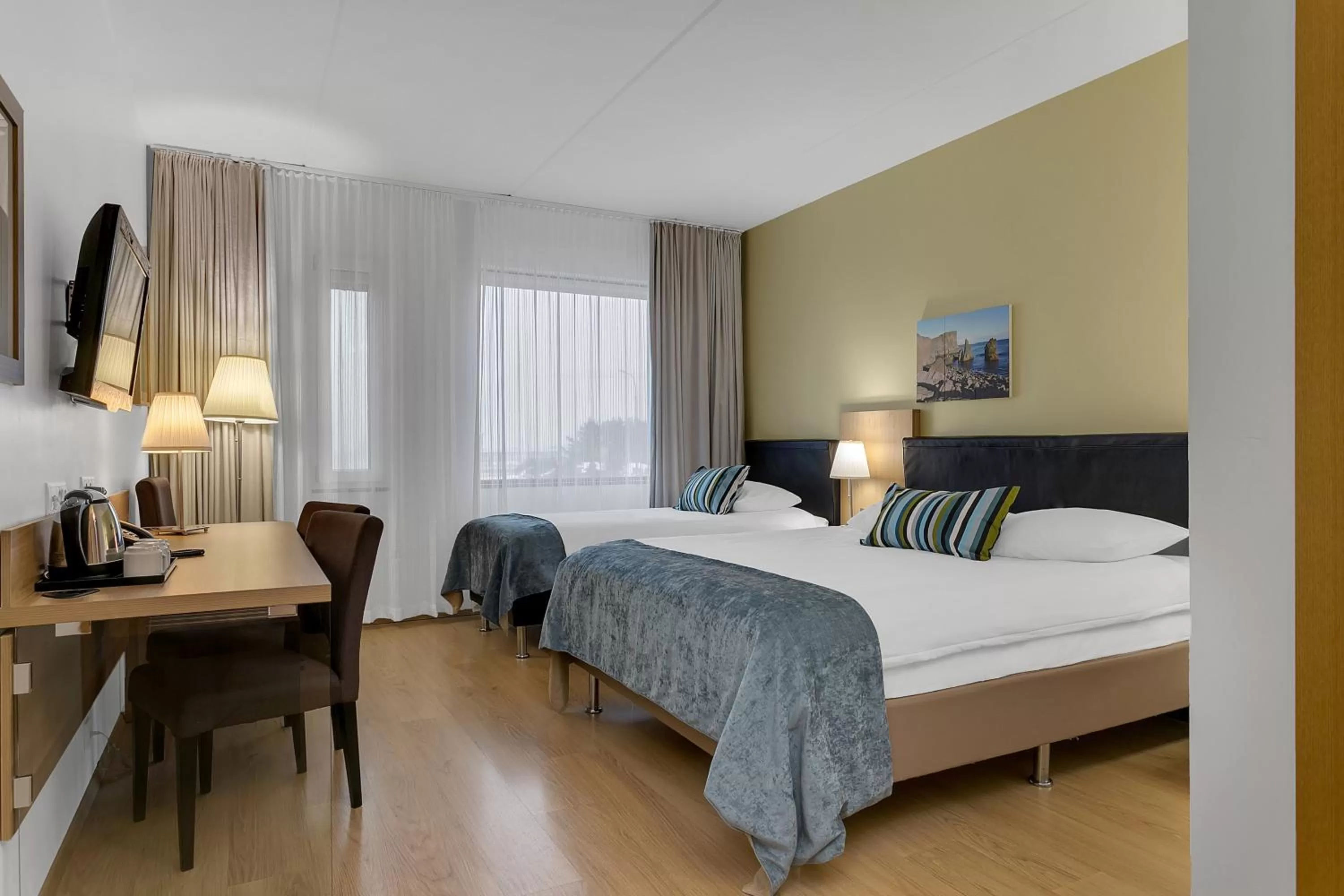 Photo of the whole room, Bed in Aurora Hotel at Reykjavik-Keflavik Airport Terminal KEF