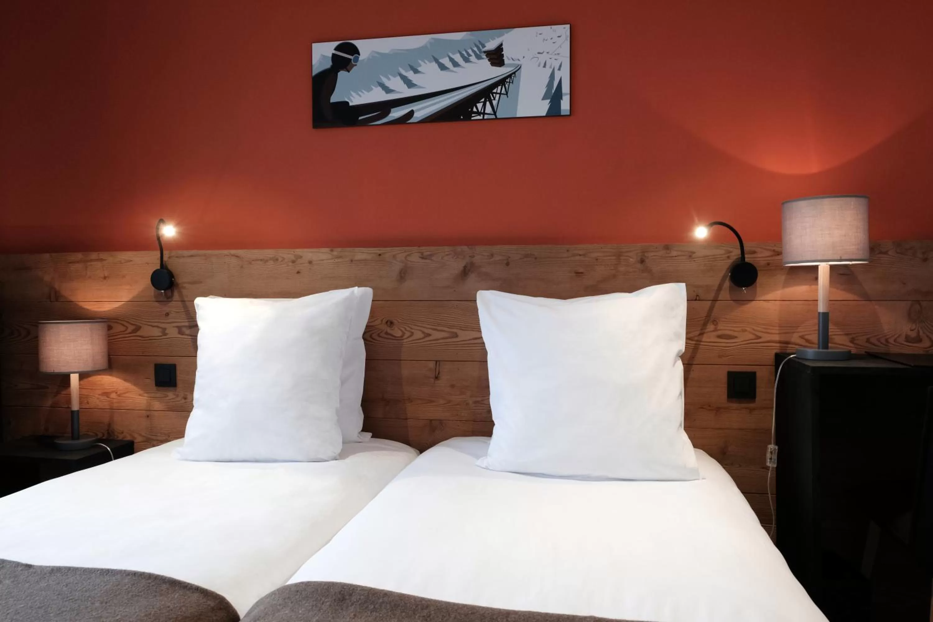 Bed in Hôtel La Grande Lanière