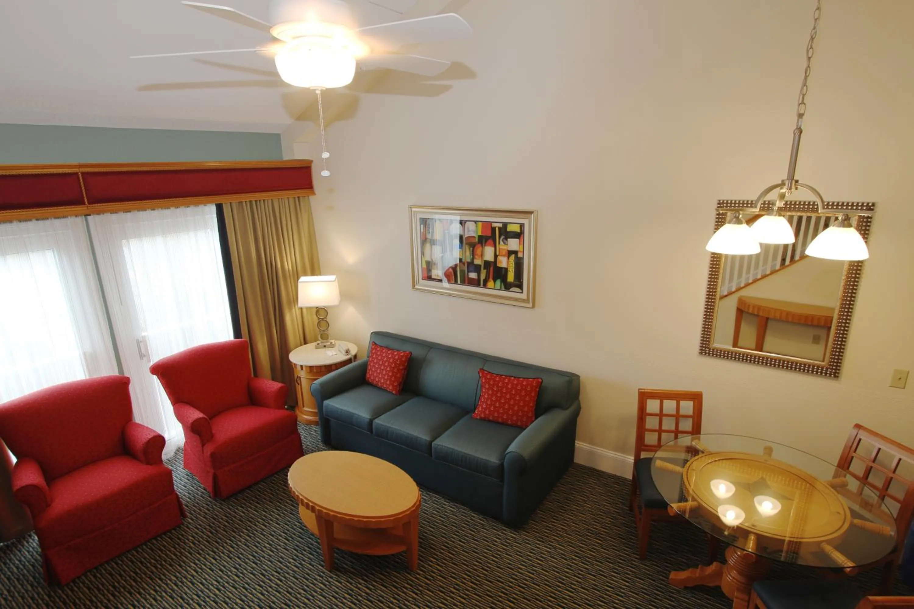 Living room in The Cove at Yarmouth by Westgate Resorts