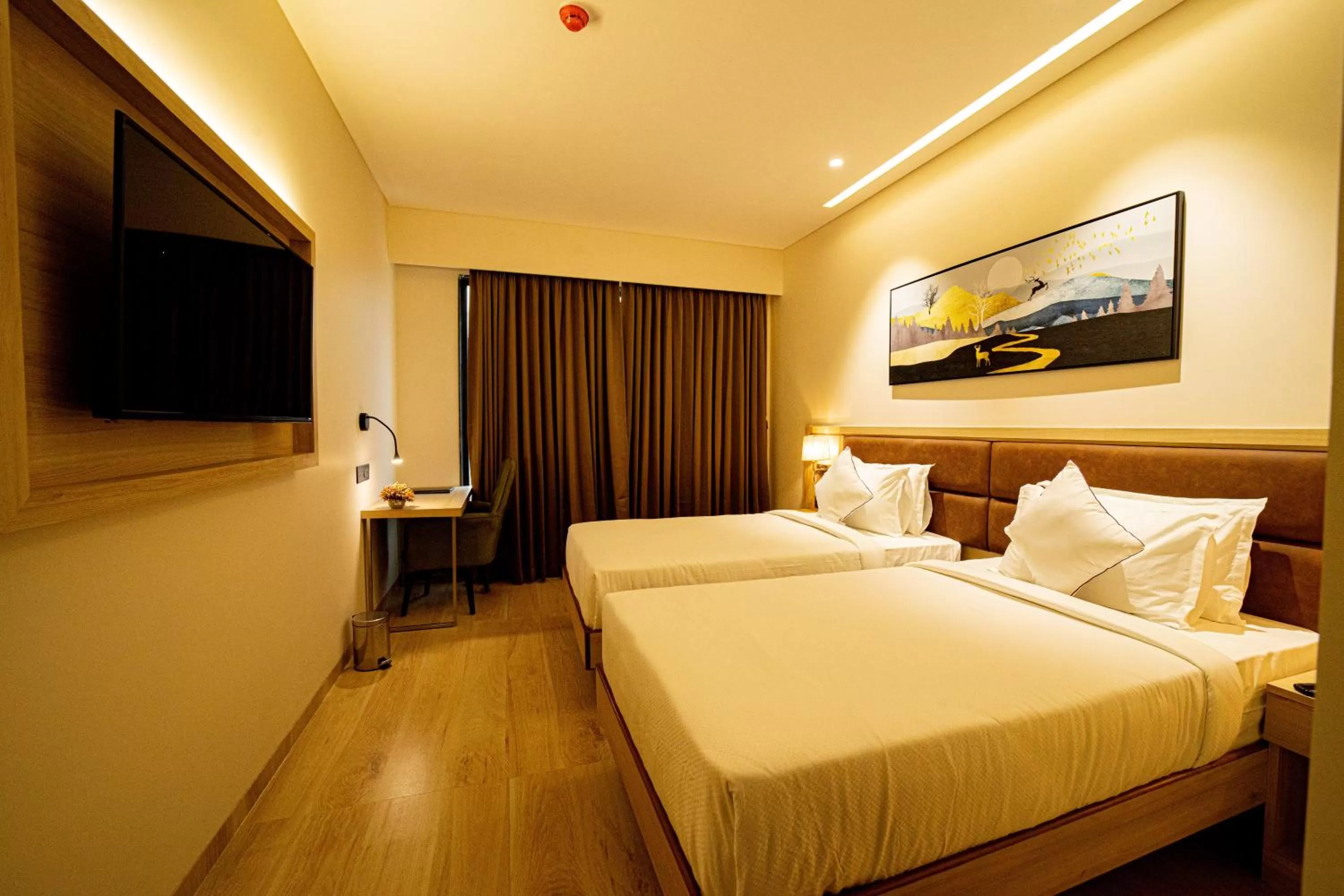TV and multimedia, Bed in The Monarch at Chakan MIDC, Pune