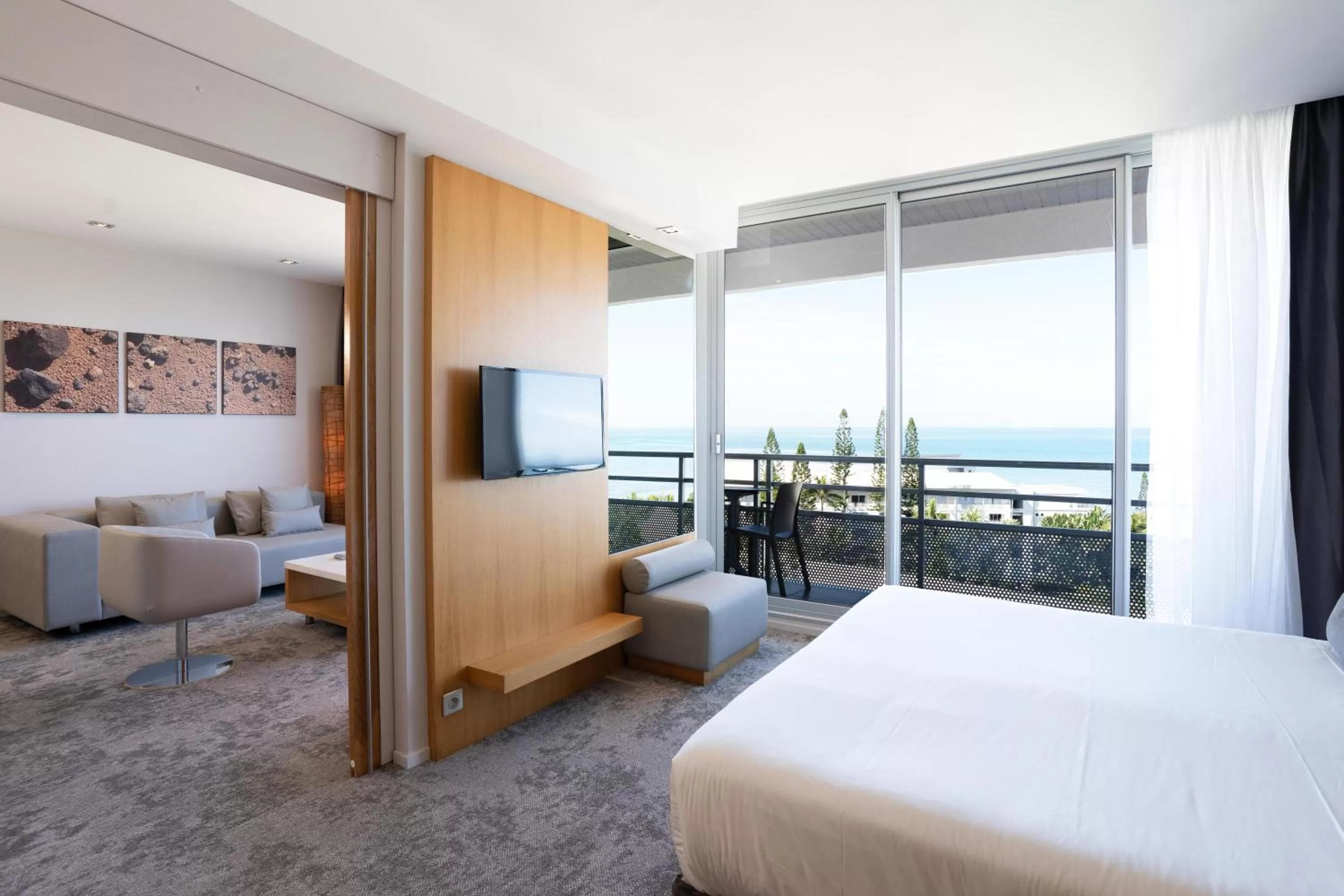 View (from property/room), Bed in Chateau Royal Beach Resort & Spa, Noumea