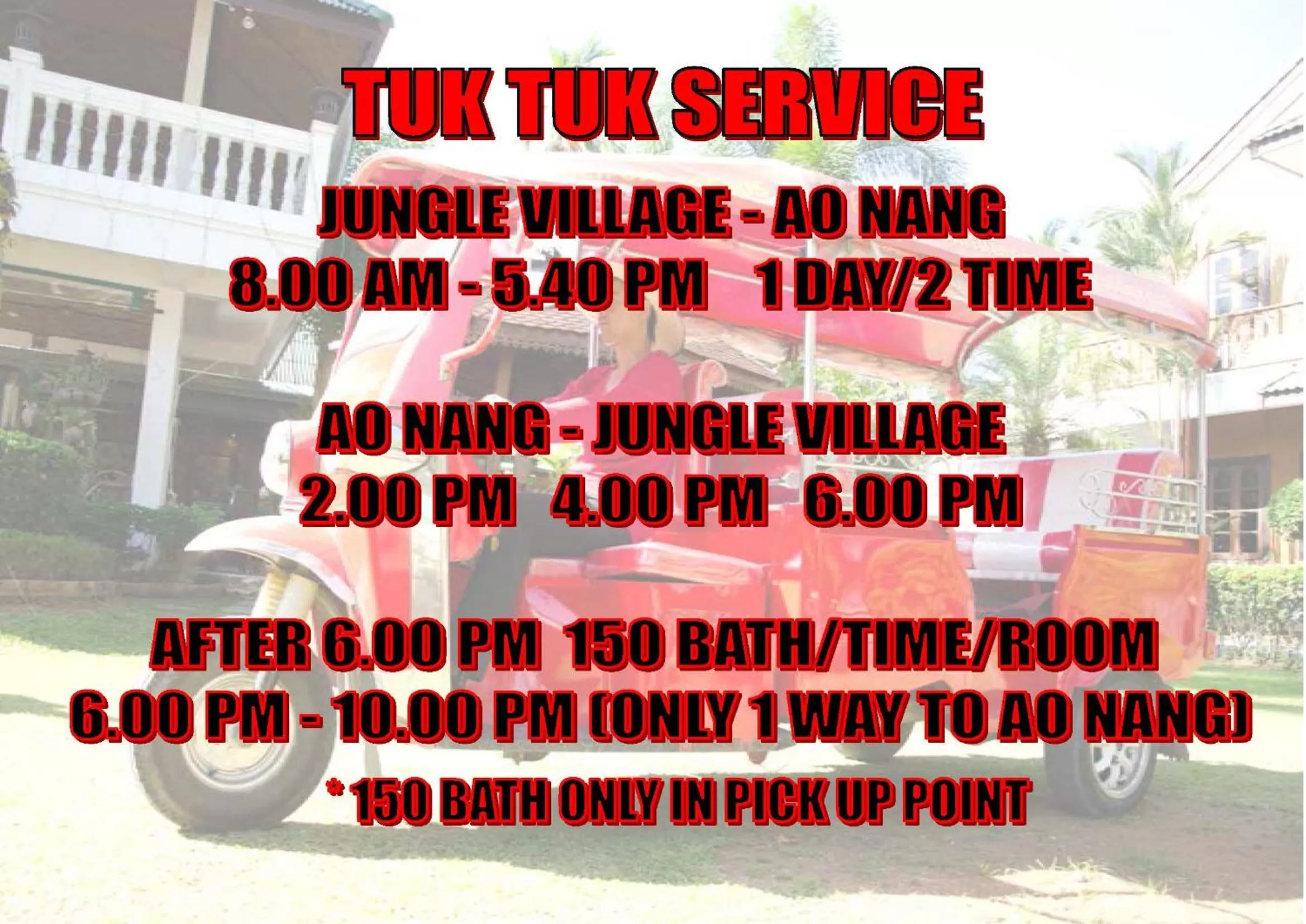 Area and facilities in Jungle Village Bungalow