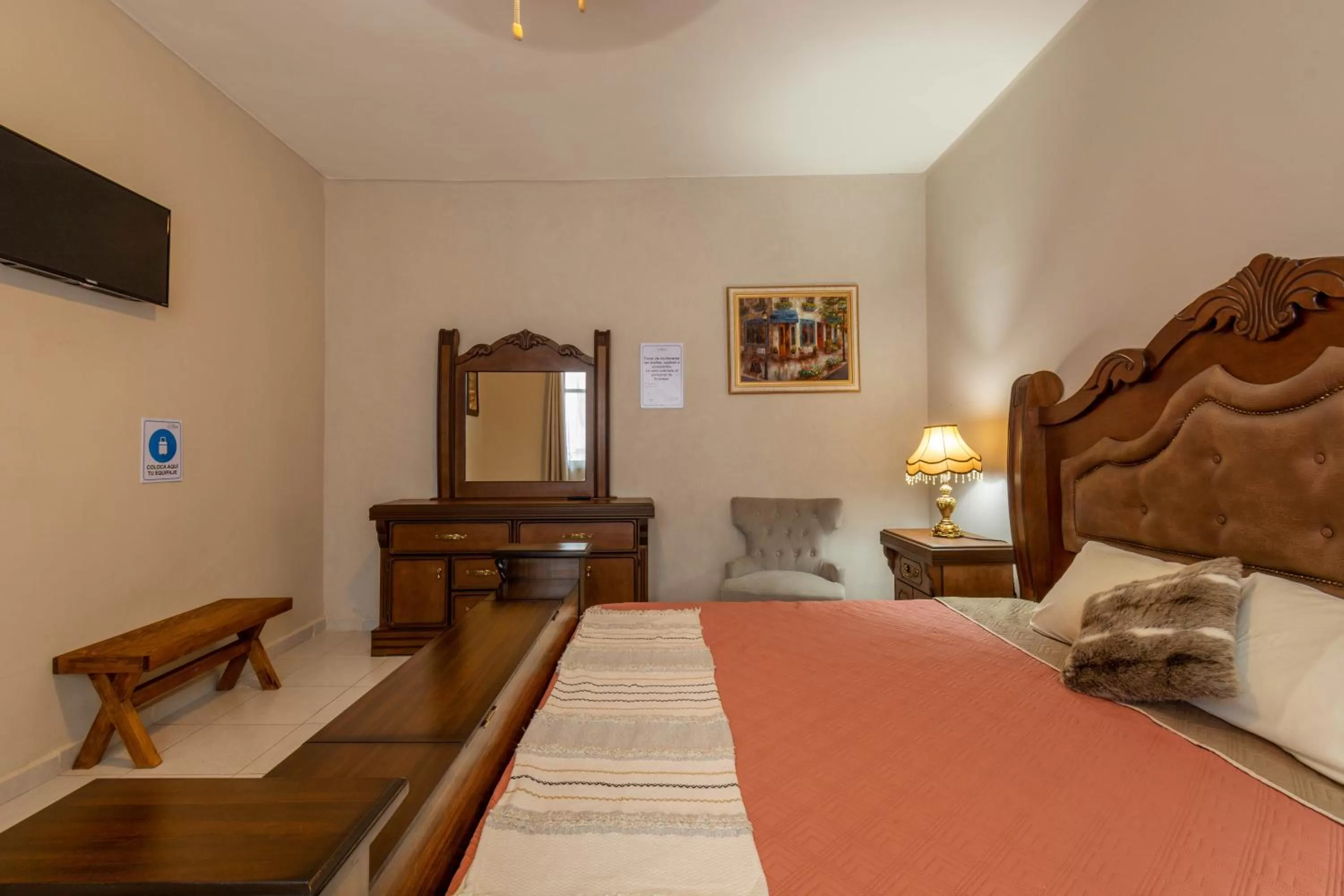 Bed in Hostería Casa Marquez