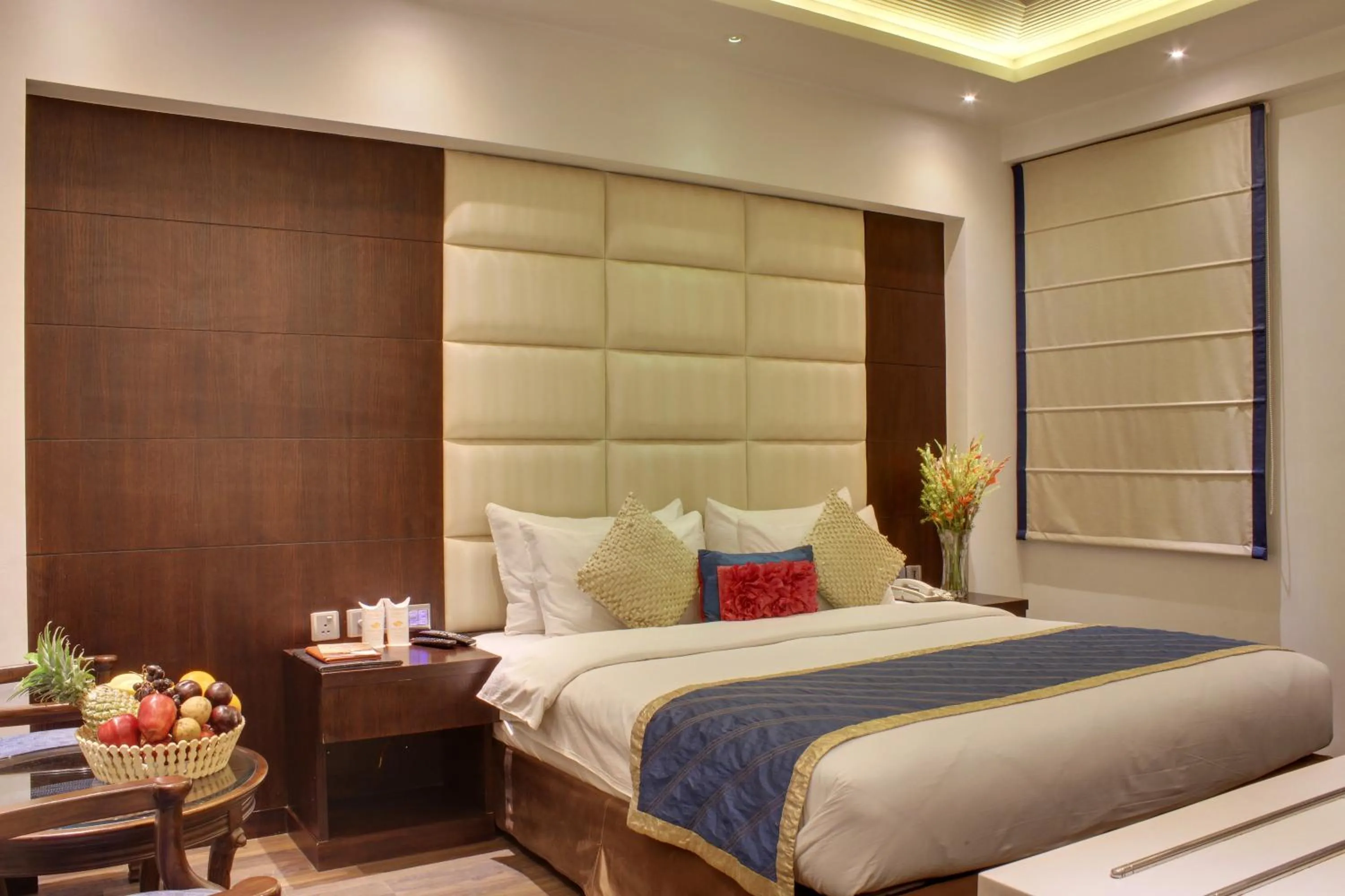 Photo of the whole room, Bed in Hotel Grand Godwin - Near New Delhi Railway Station - Paharganj