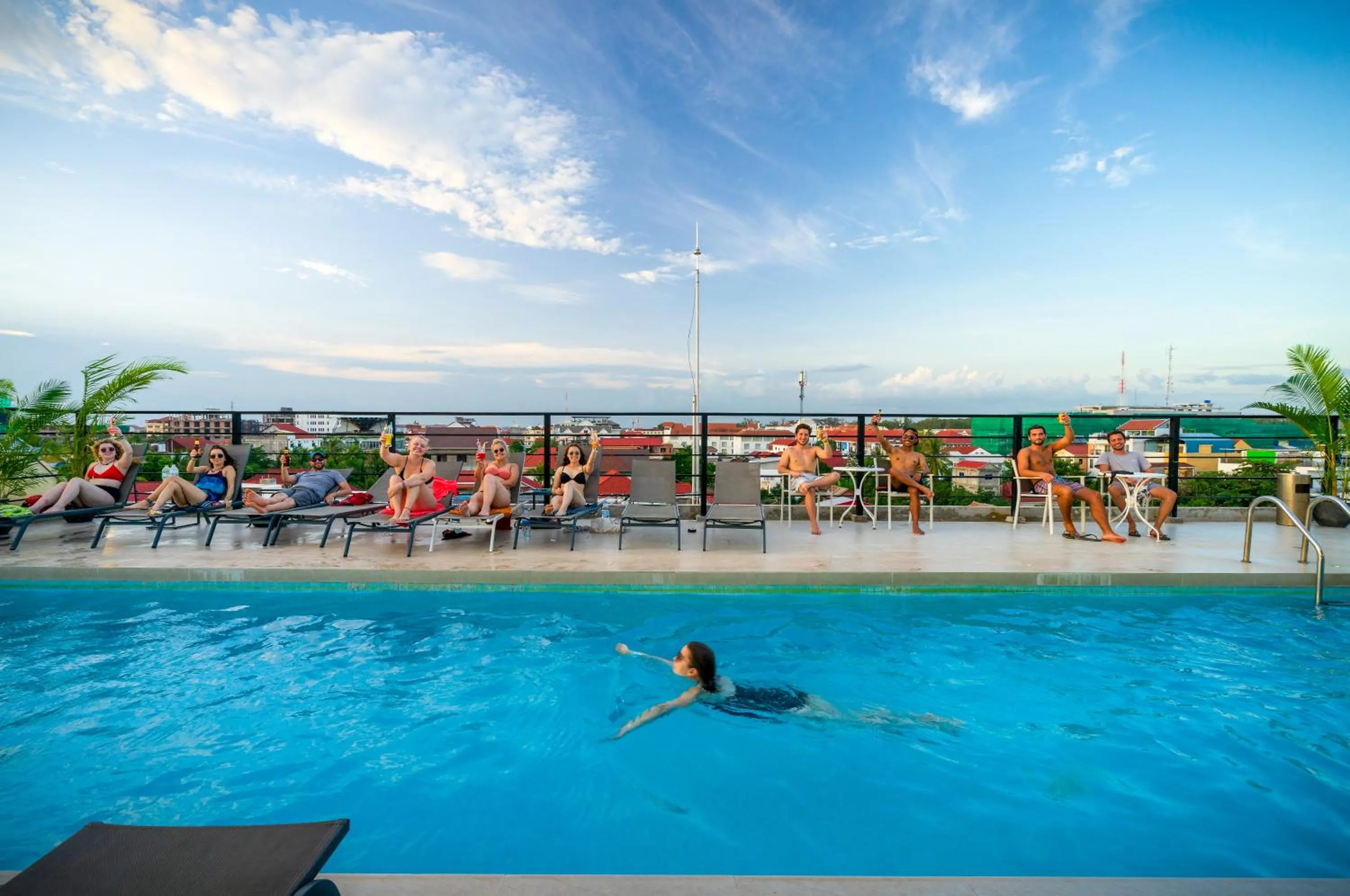 Pool view in Onederz Siem Reap