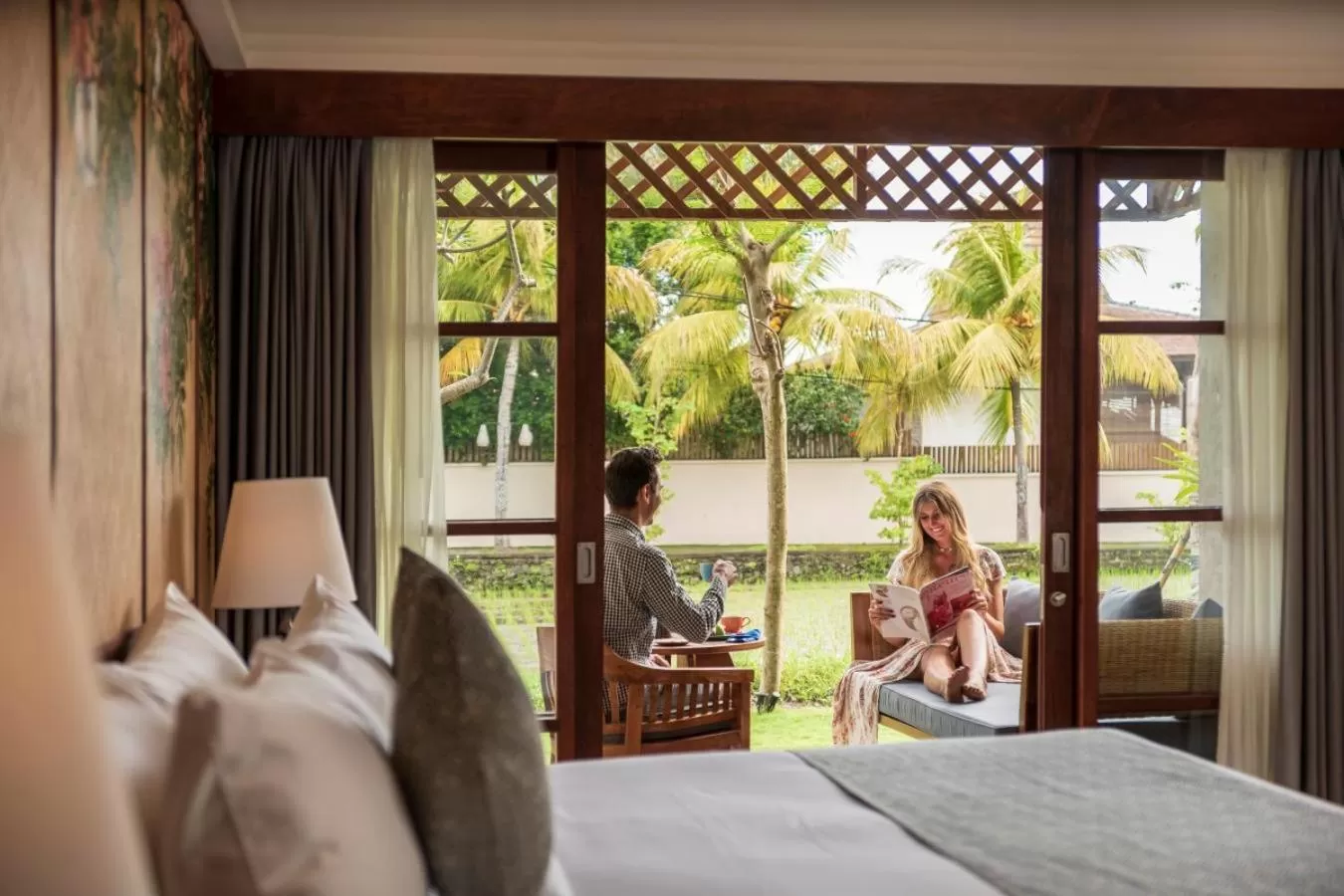 Garden view, Bed in Adiwana Bisma