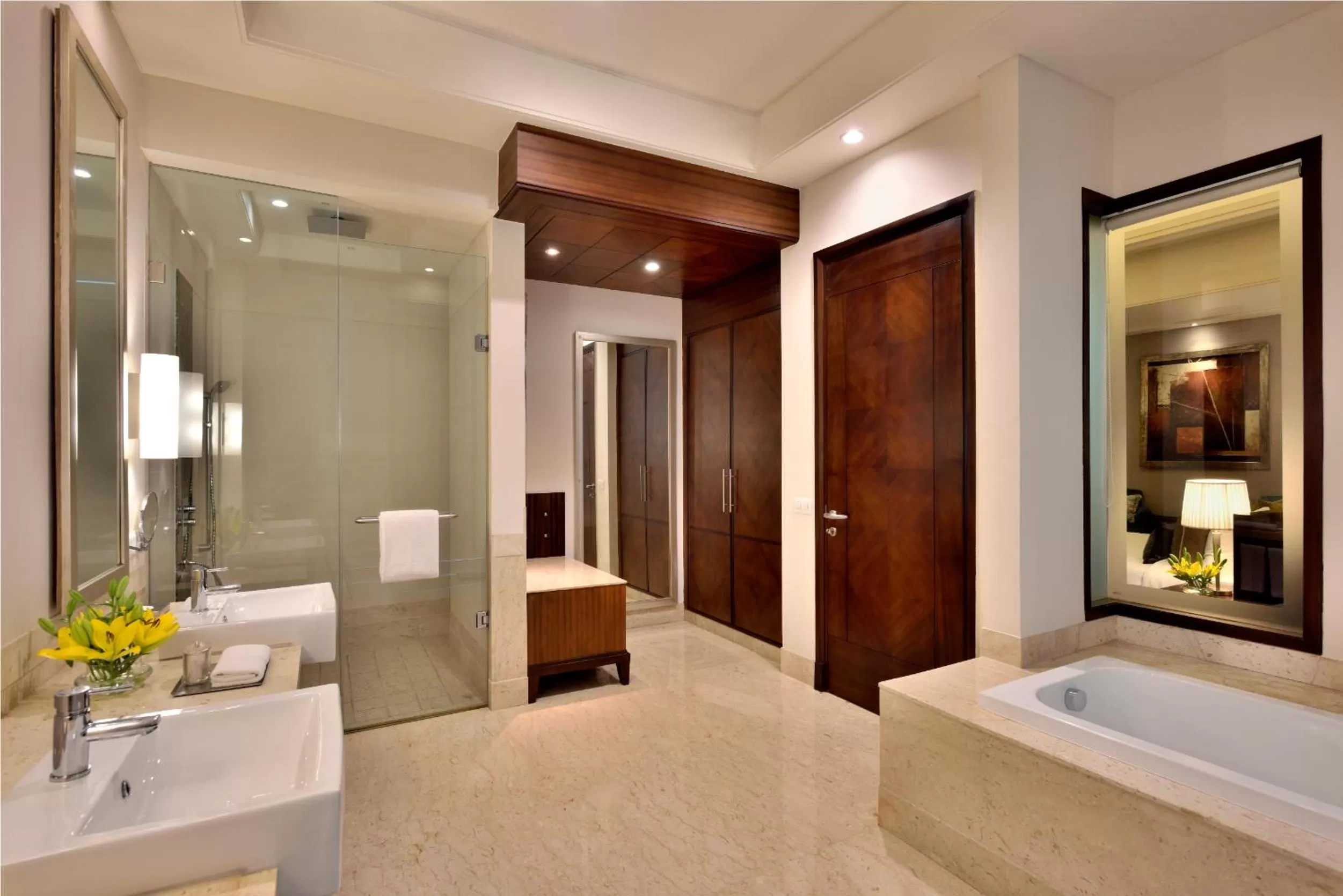 Bathroom, Bed in Radisson Noida