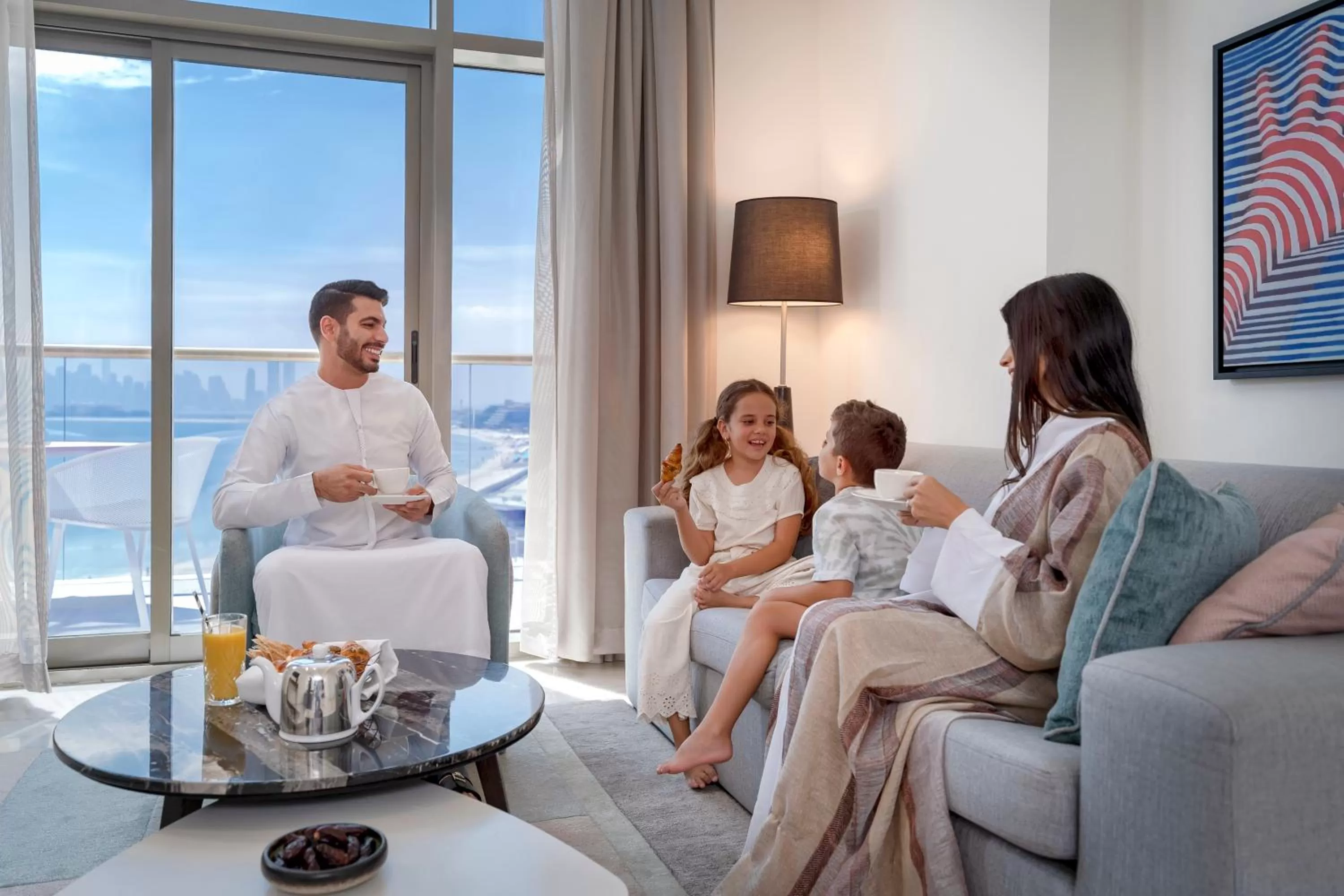 Living room in Th8 Palm Dubai Beach Resort Vignette Collection, an IHG hotel