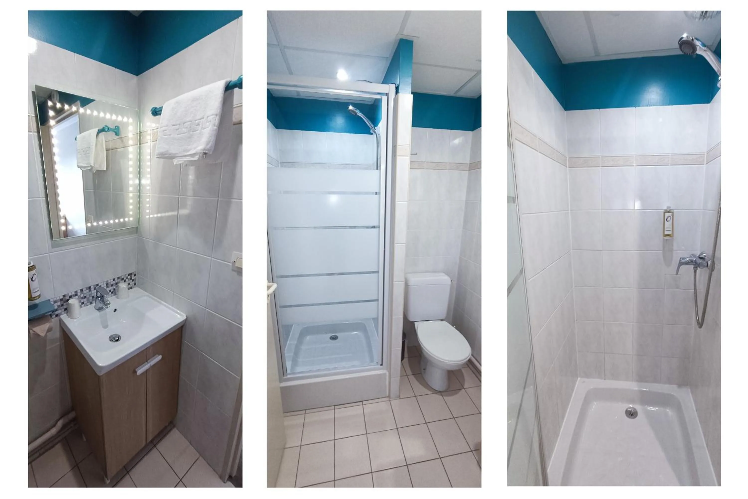 Shower in The Originals Access, Hôtel les Iris, Berck-sur-Mer