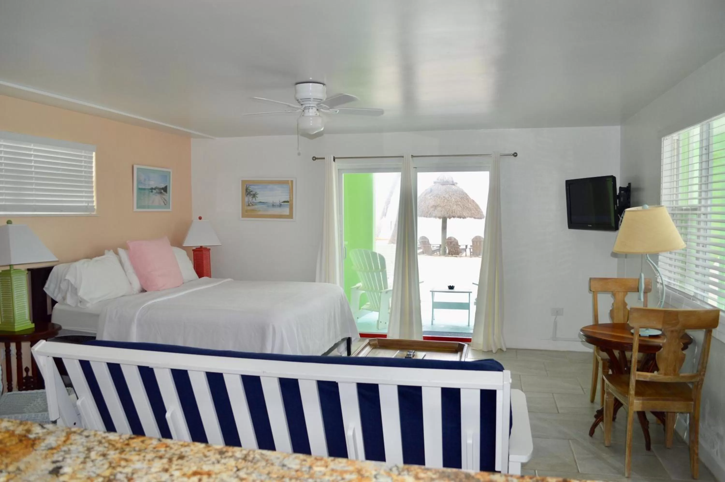 Bed in Drop Anchor Resort & Marina