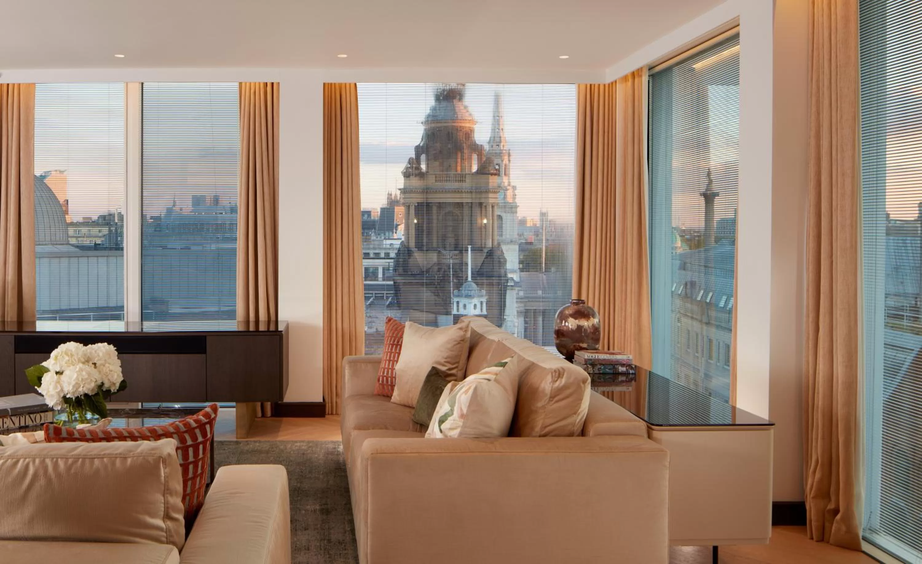 Seating area in St Martins Lane London