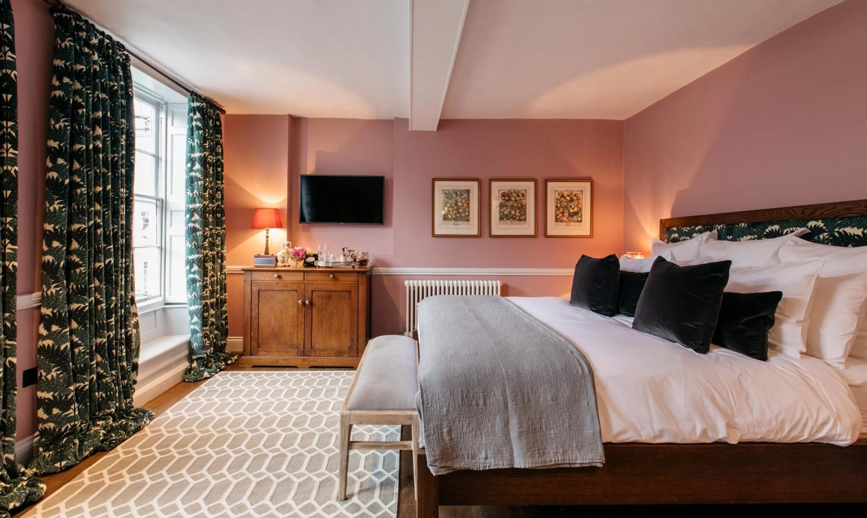 Bed in The Bower House, Restaurant & Rooms