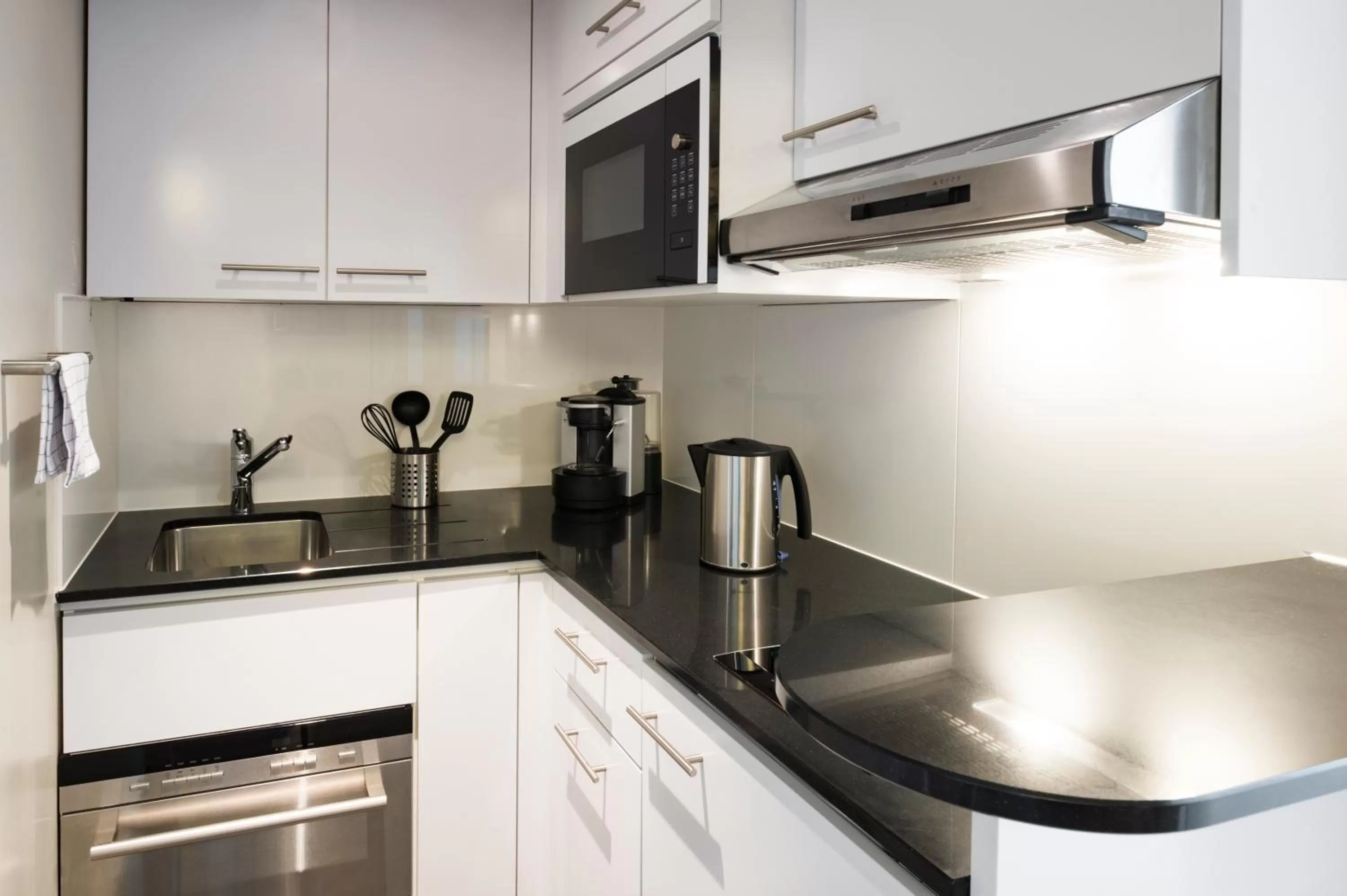 Kitchen or kitchenette in Aparthotel Adagio Genève Mont-Blanc