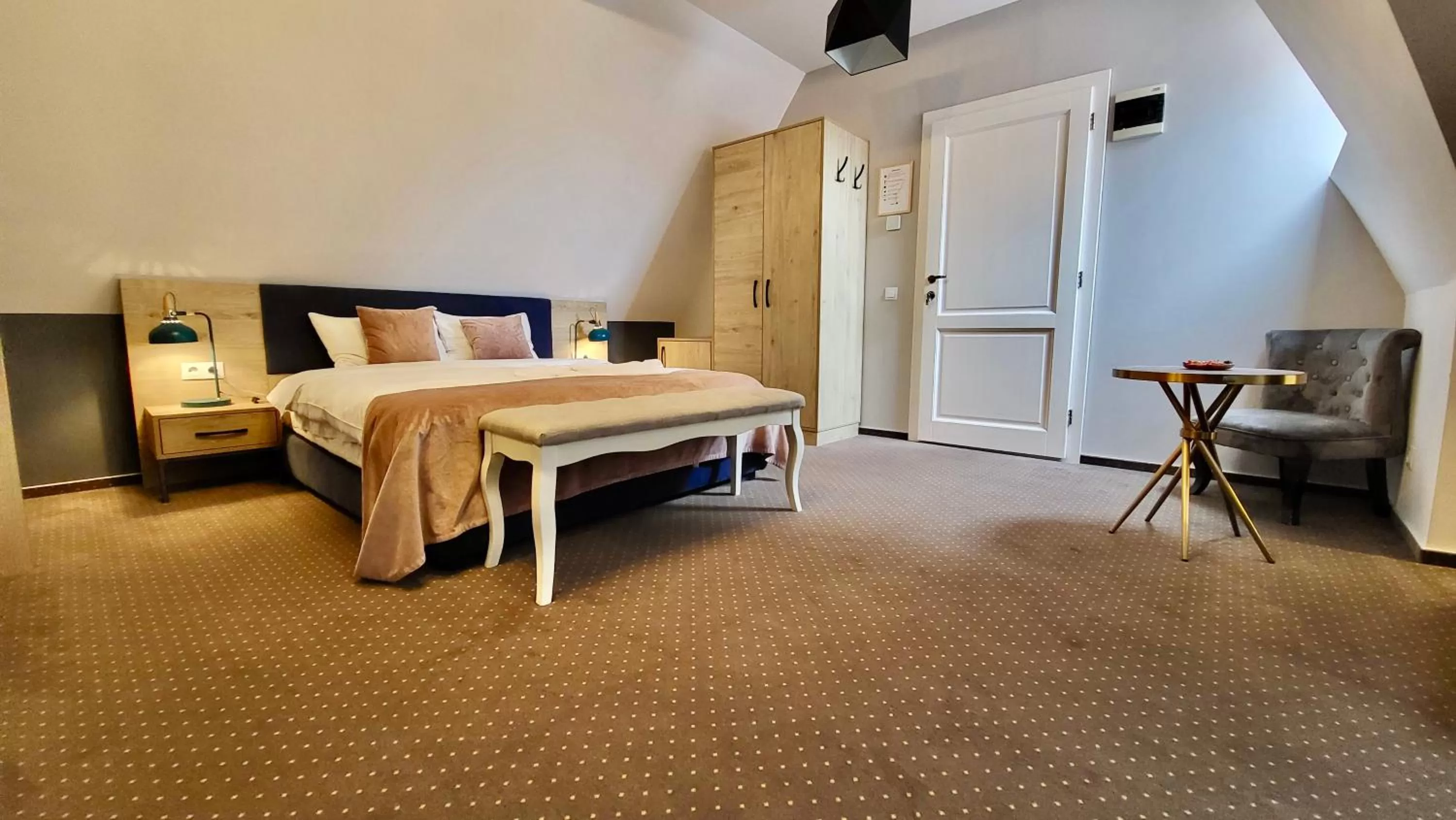 Photo of the whole room, Bed in Lumiere House Sibiu