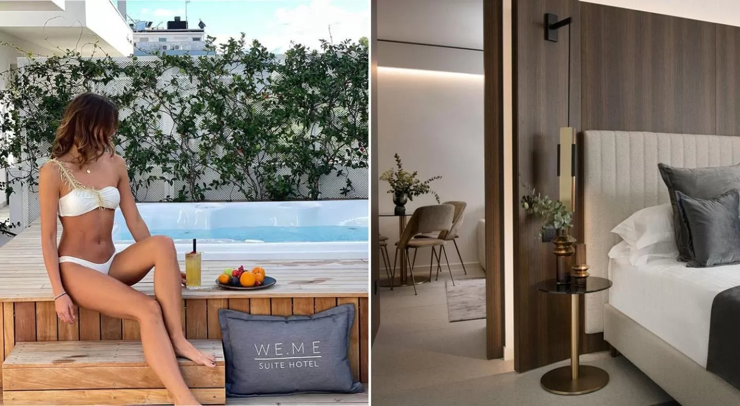 Hot Tub, Bed in We Me Suite Hotel