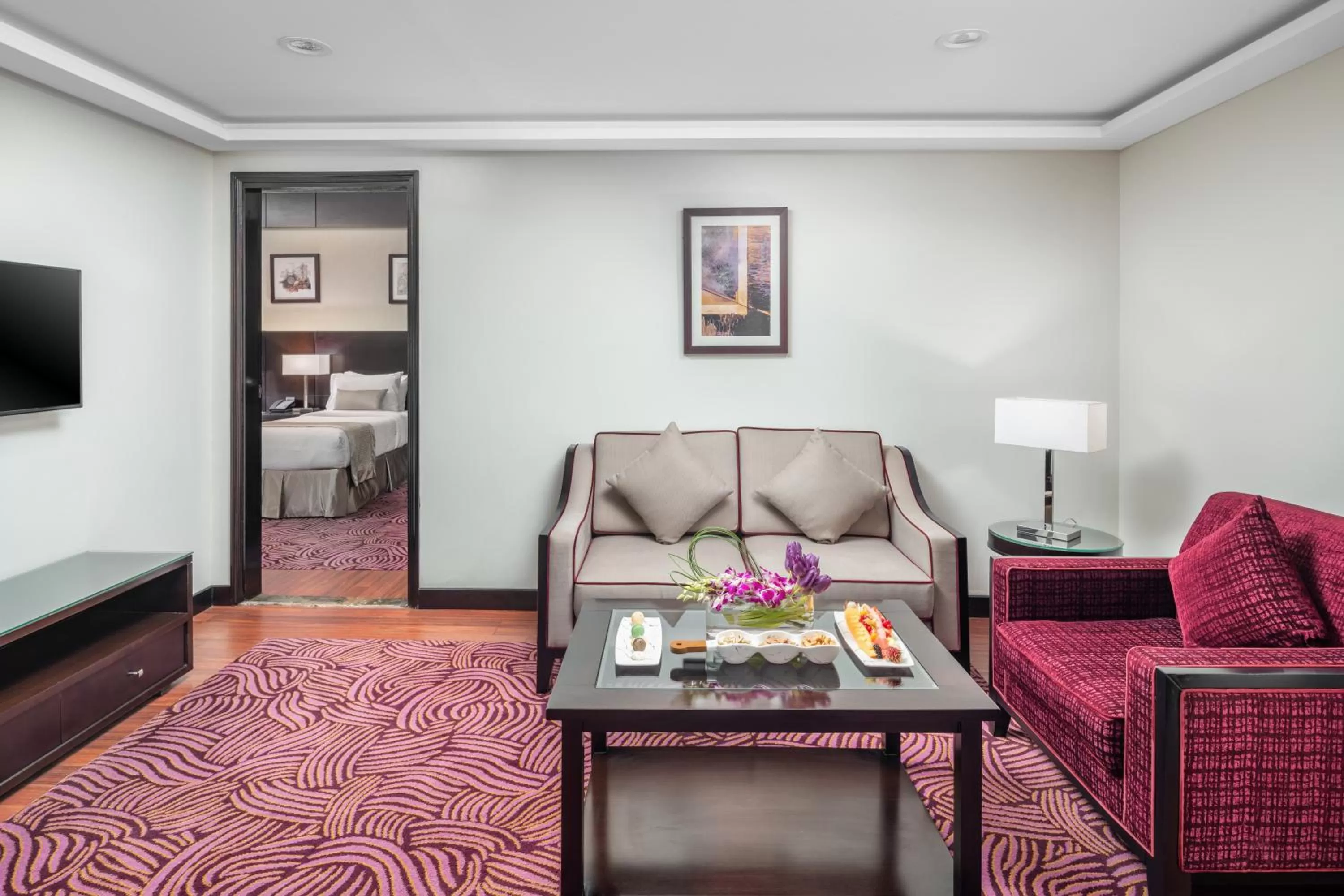 Seating area, Bed in Taiba Front Hotel