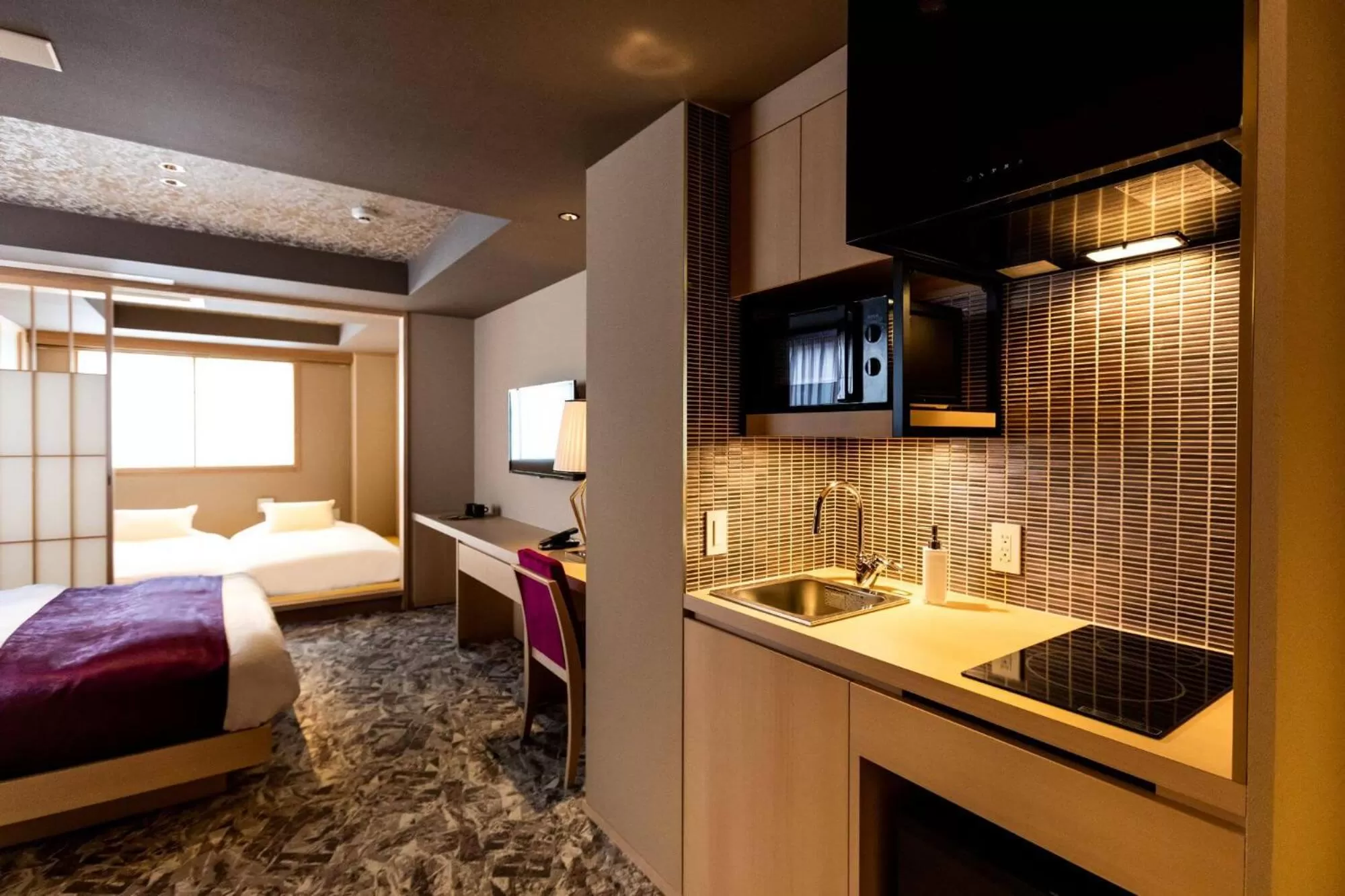 Kitchen or kitchenette, Bed in THE MACHIYA EBISUYA