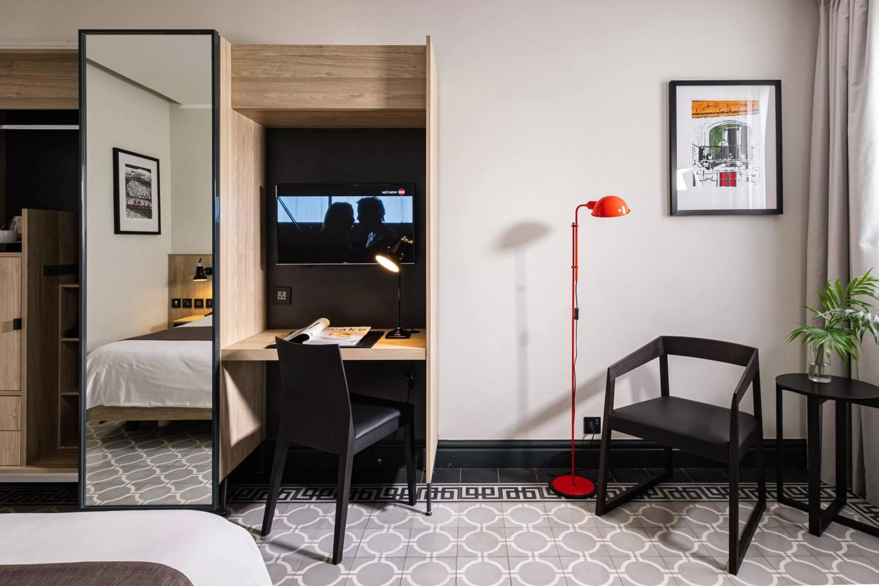 Bed in La Falconeria Hotel