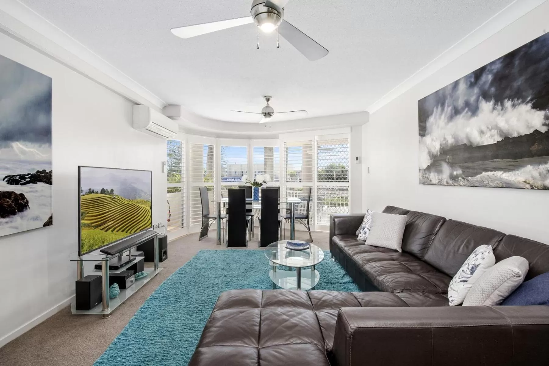 Living room in Kirra Palms Holiday Apartments
