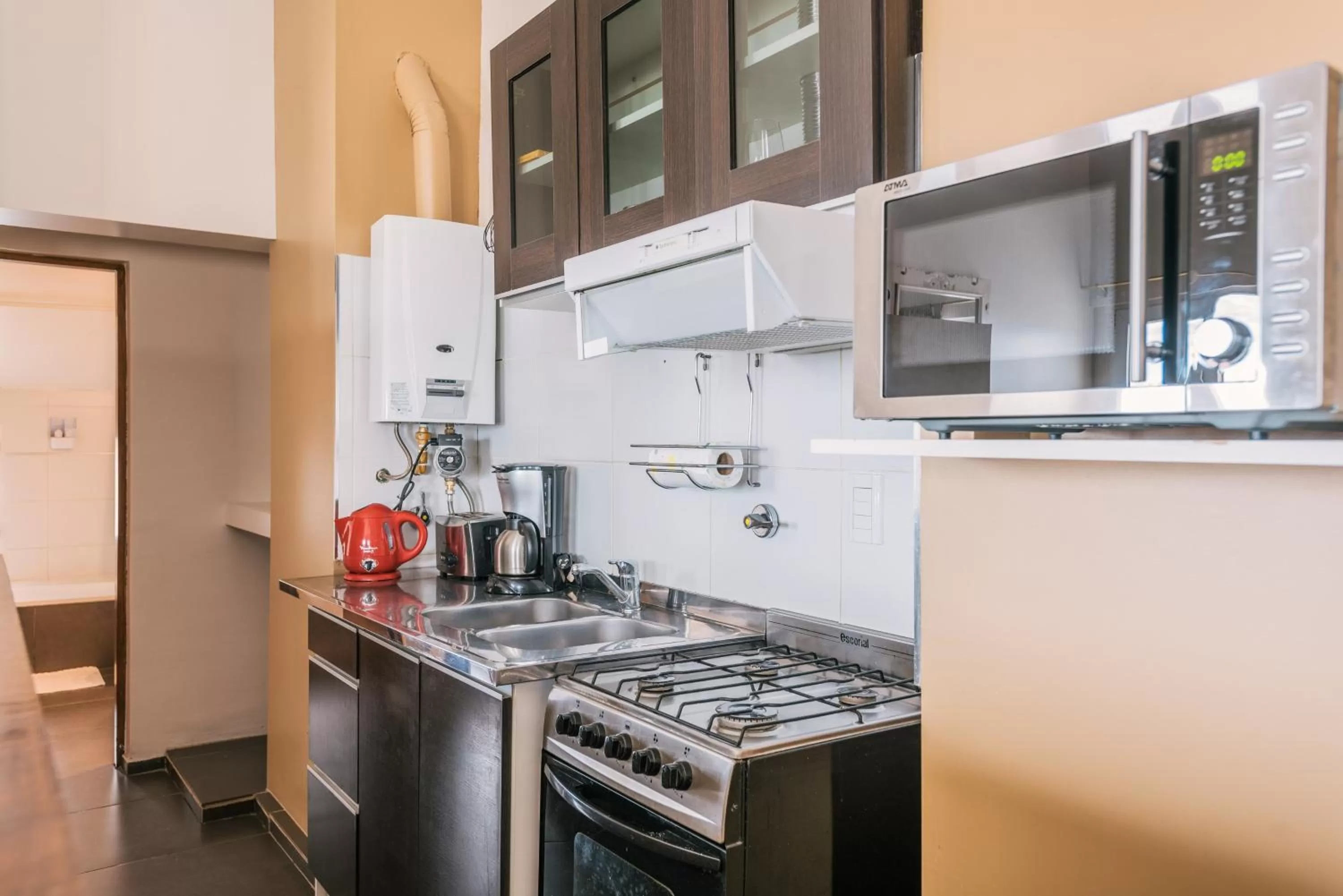 Coffee/tea facilities, Kitchen/Kitchenette in Riviera Fueguina Apartments