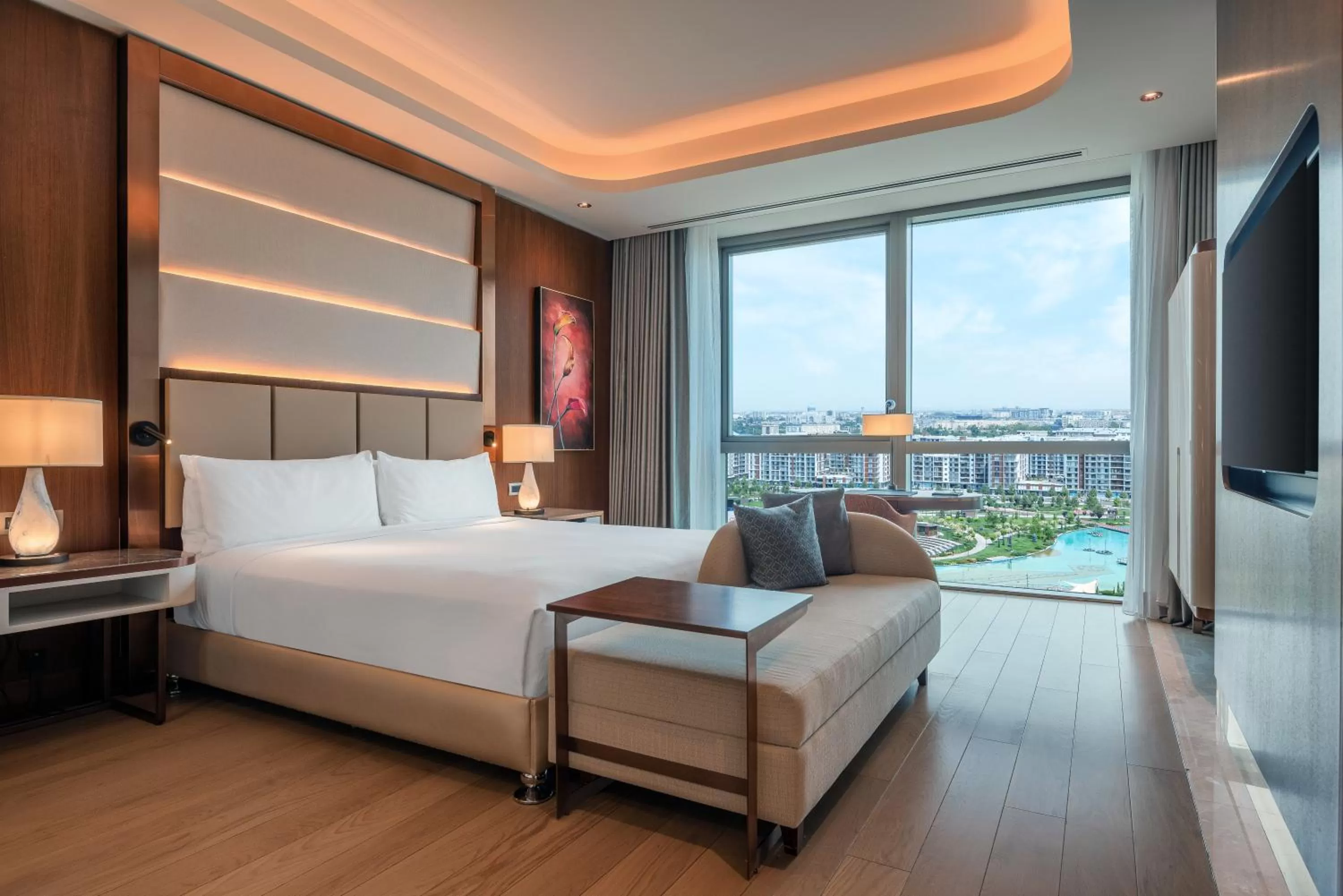 View (from property/room), Bed in Hilton Tashkent City