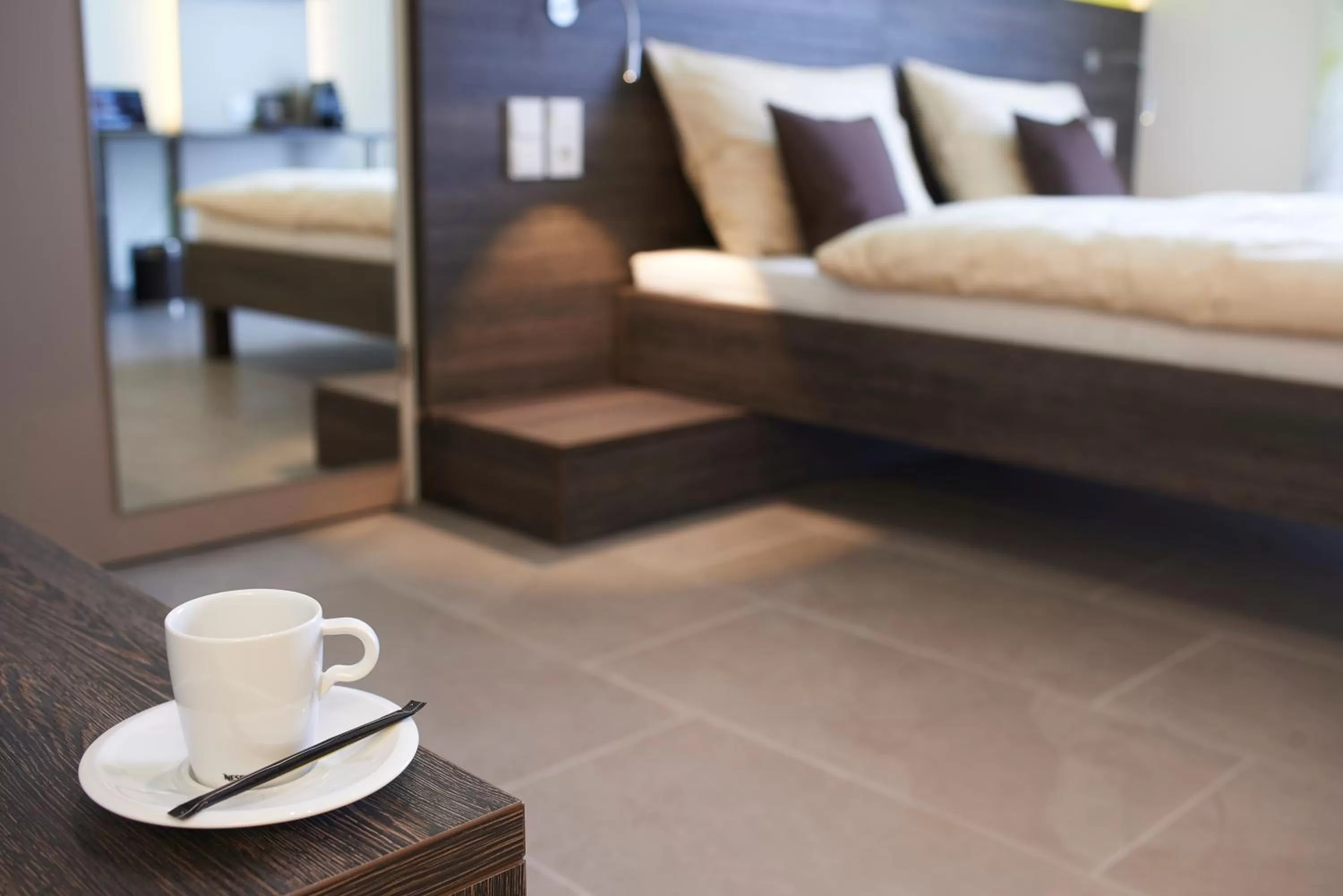 Decorative detail, Bed in eee Hotel Traun