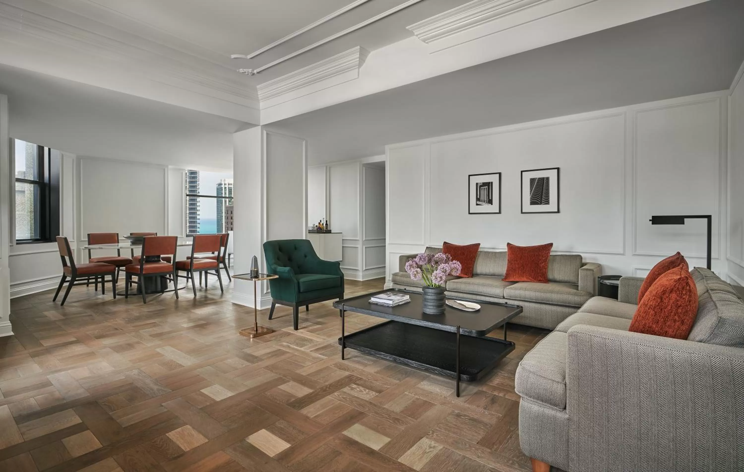 Living room in Pendry Chicago