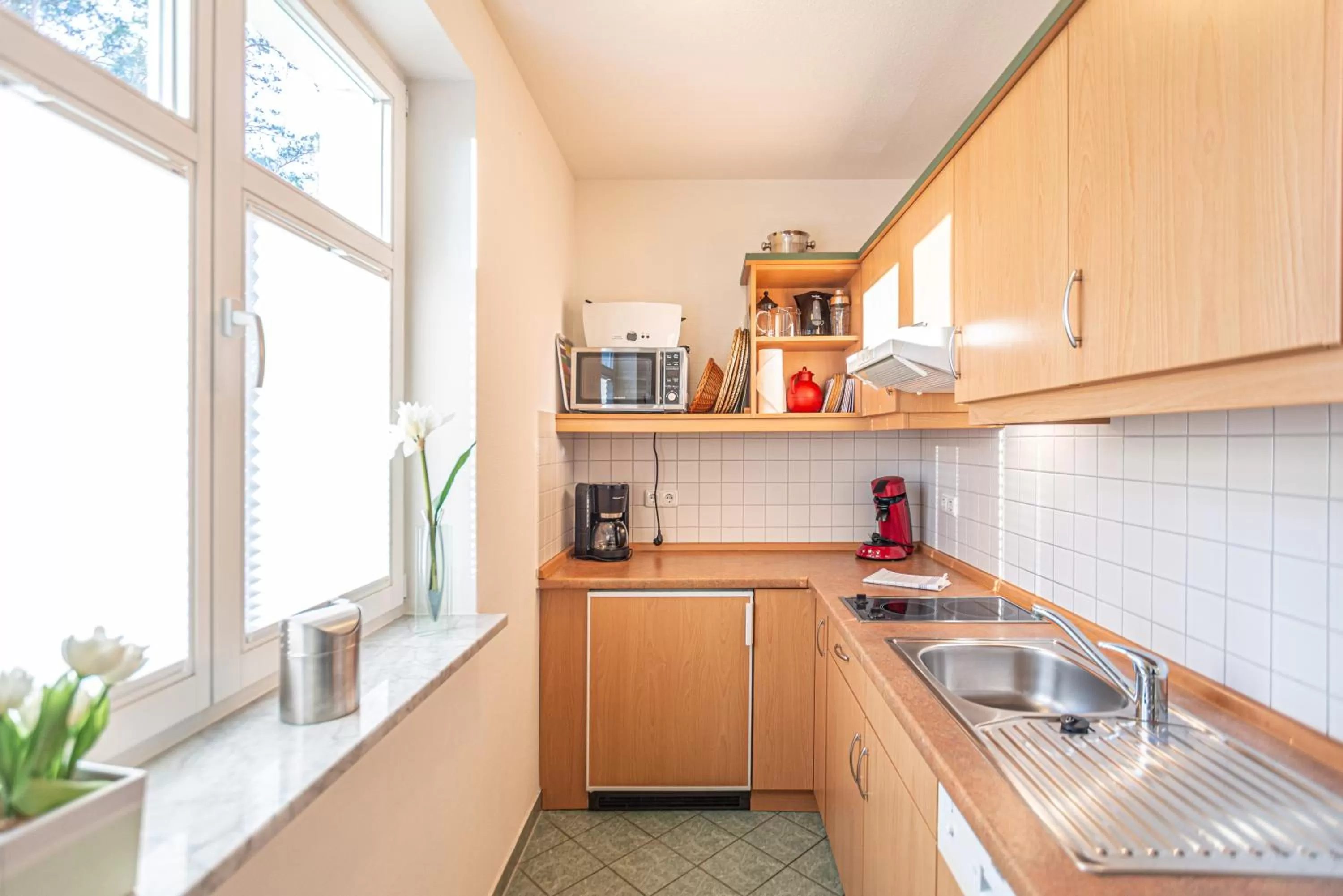 Kitchen/Kitchenette in Am Weststrand Apartmenthaus Waldeck