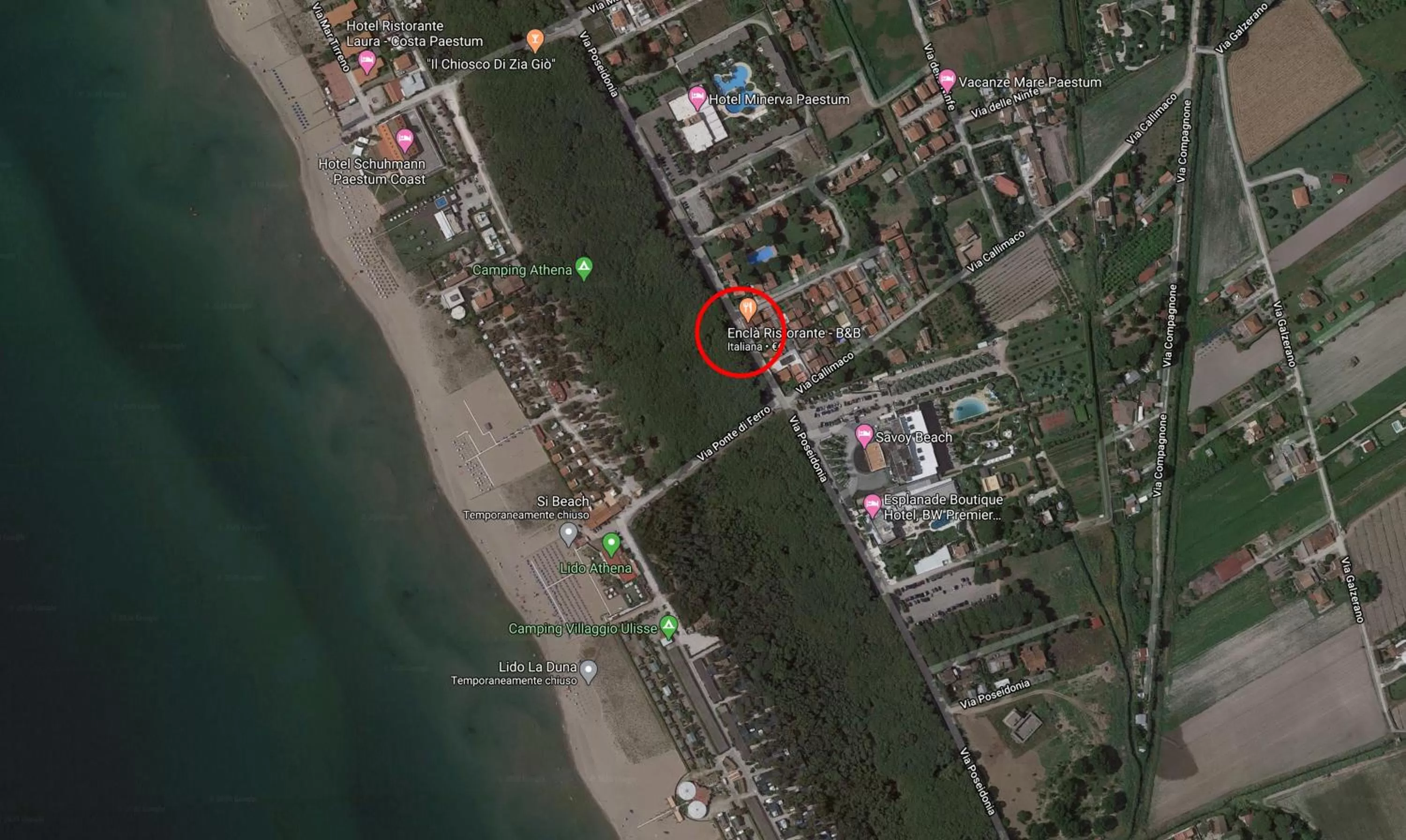 Bird's eye view in Il Pineto Paestum Food & Rooms