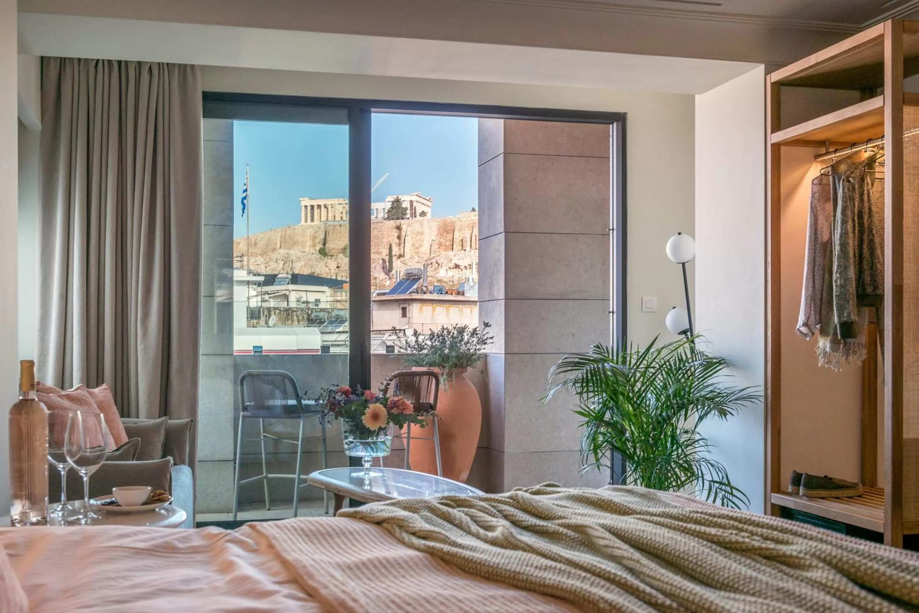 View (from property/room), Bed in Niche Hotel Athens