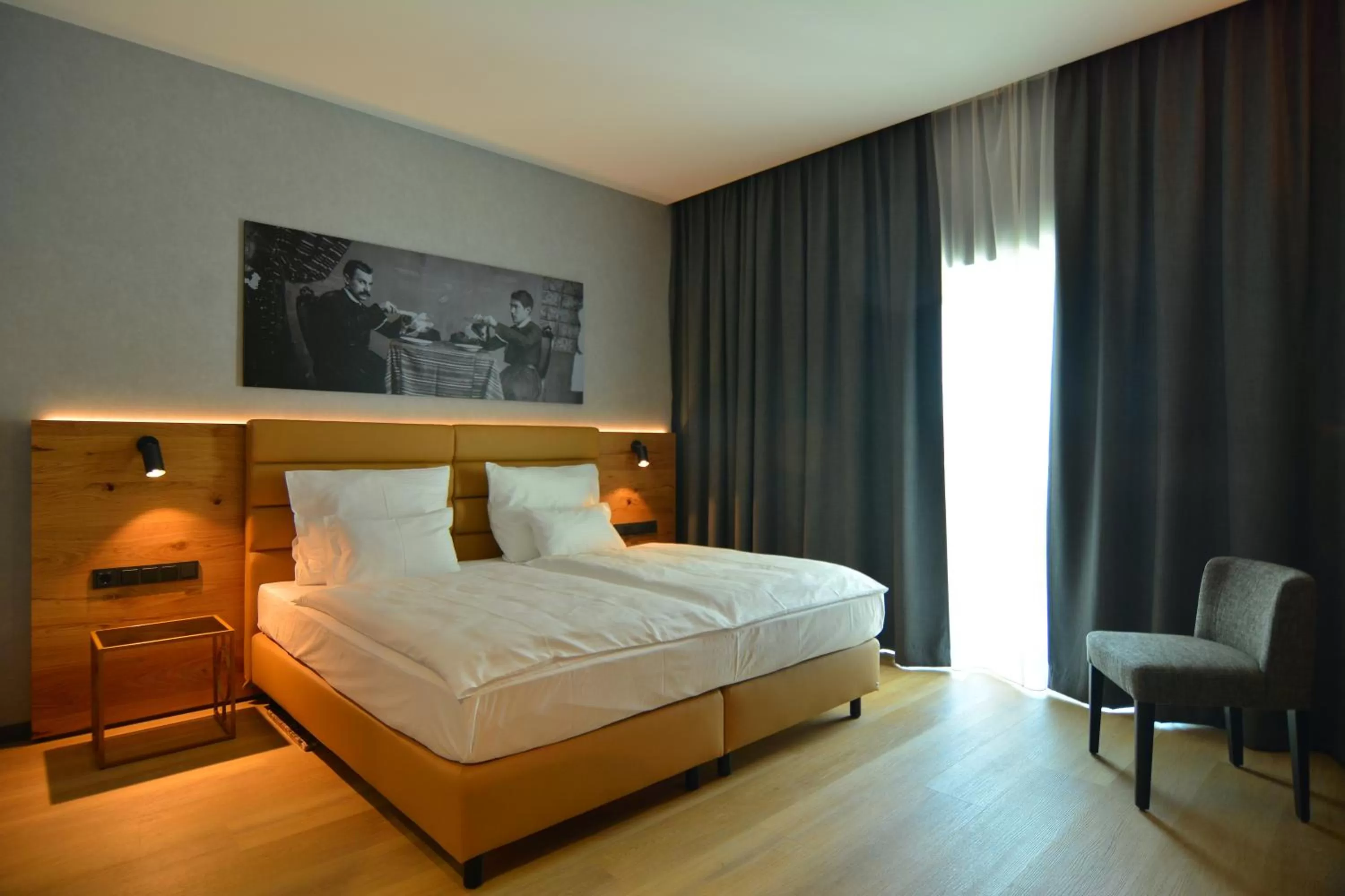 Photo of the whole room, Bed in mk hotel tirana