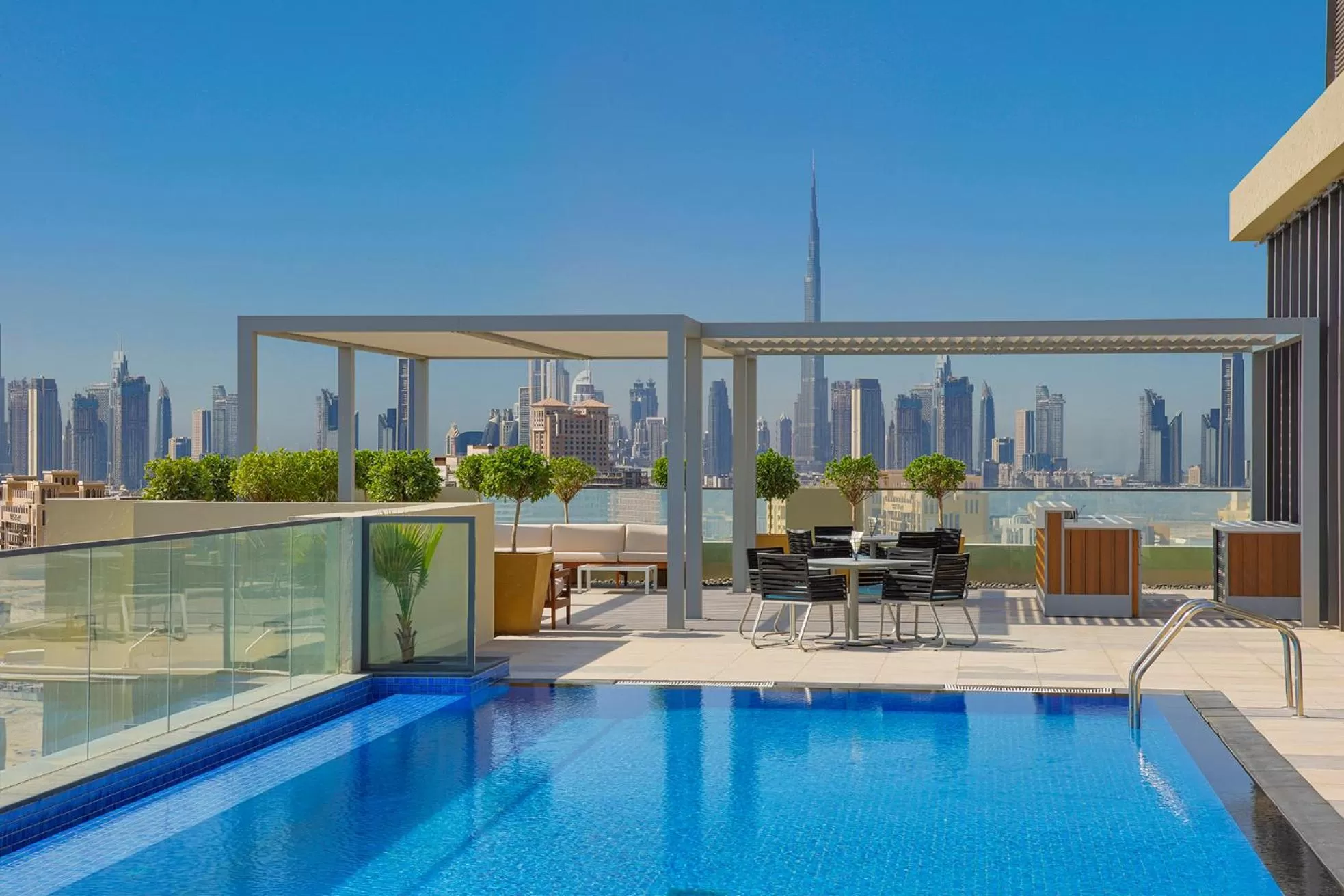 Pool view in Element Al Jaddaf, Dubai