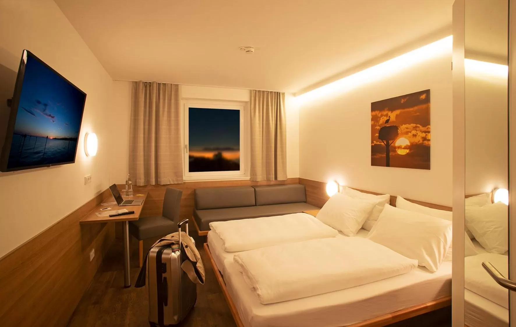 Photo of the whole room, Bed in OEKOTEL Hohenems