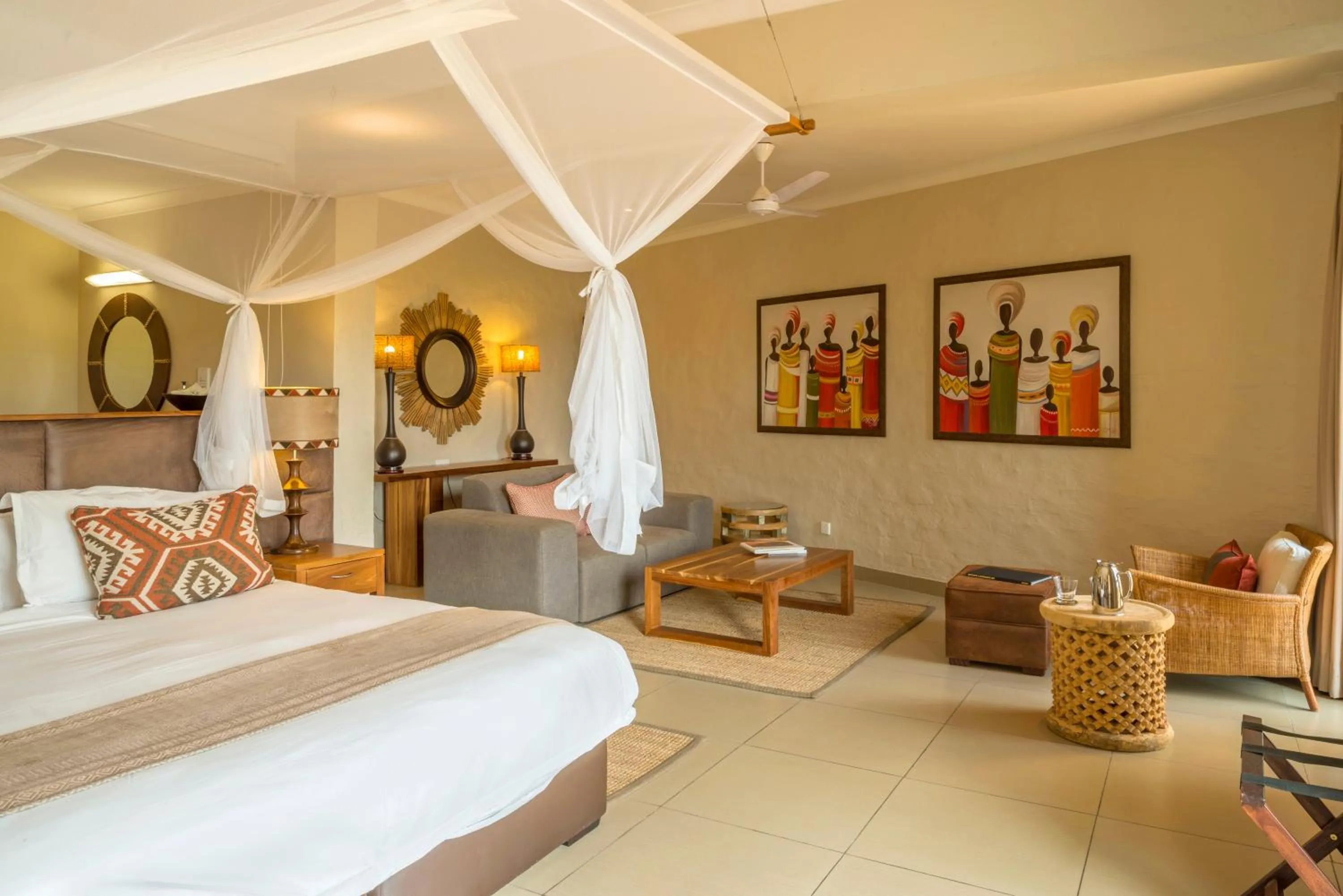 Bed in Victoria Falls Safari Club