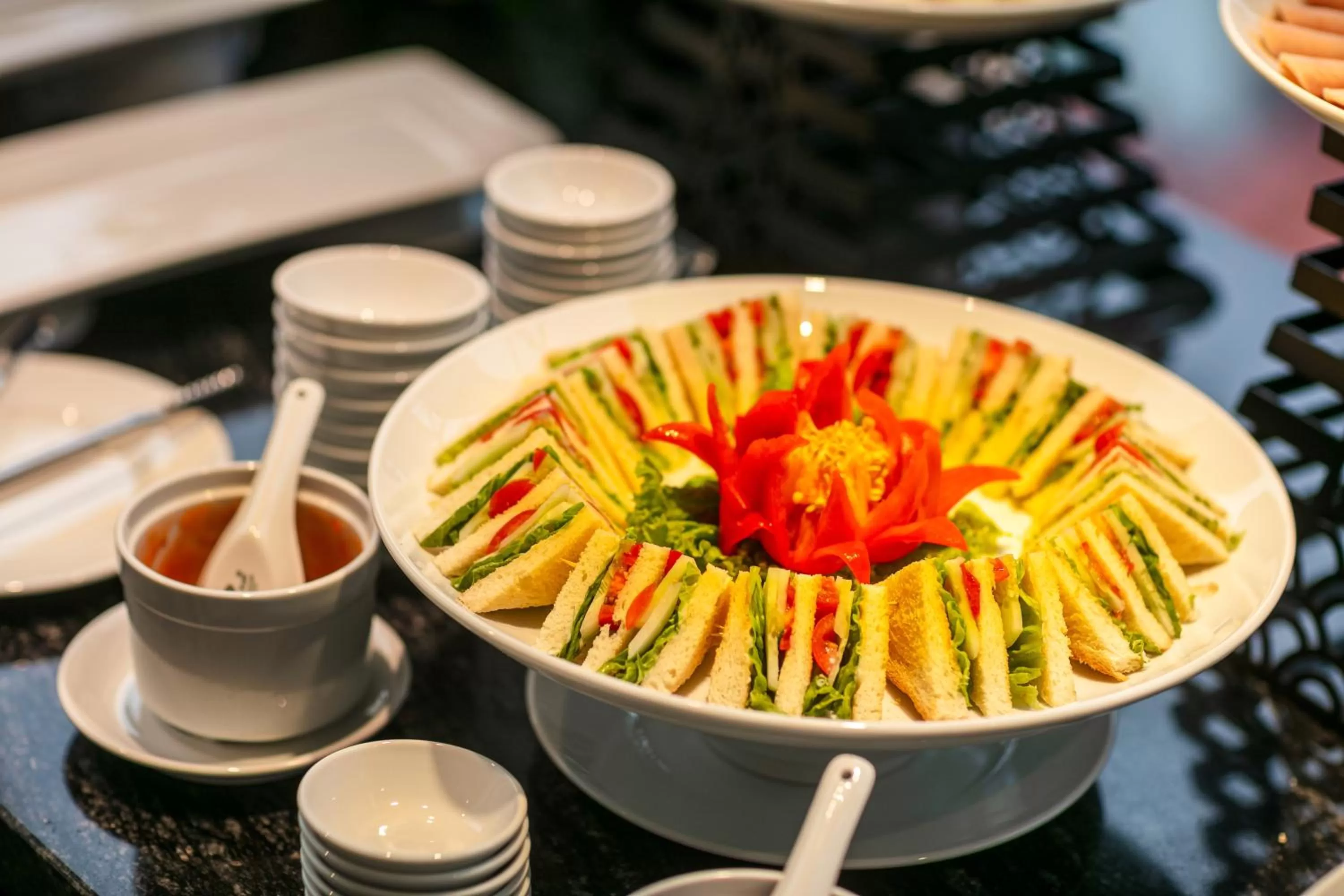 Buffet breakfast in MAY DE VILLE Lakeside Hotel