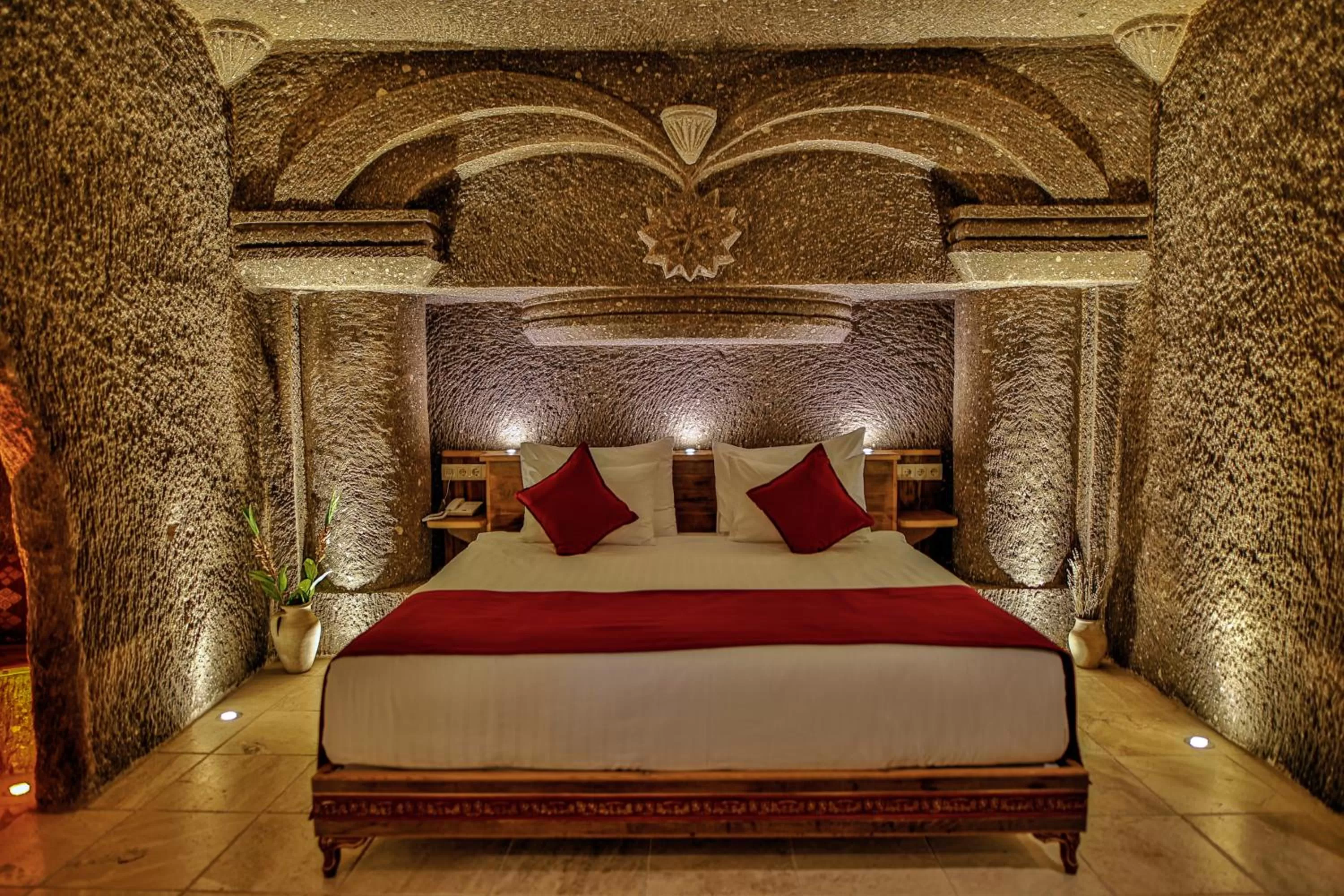 Bed in Şah Saray Cave Suites Halal Hotel