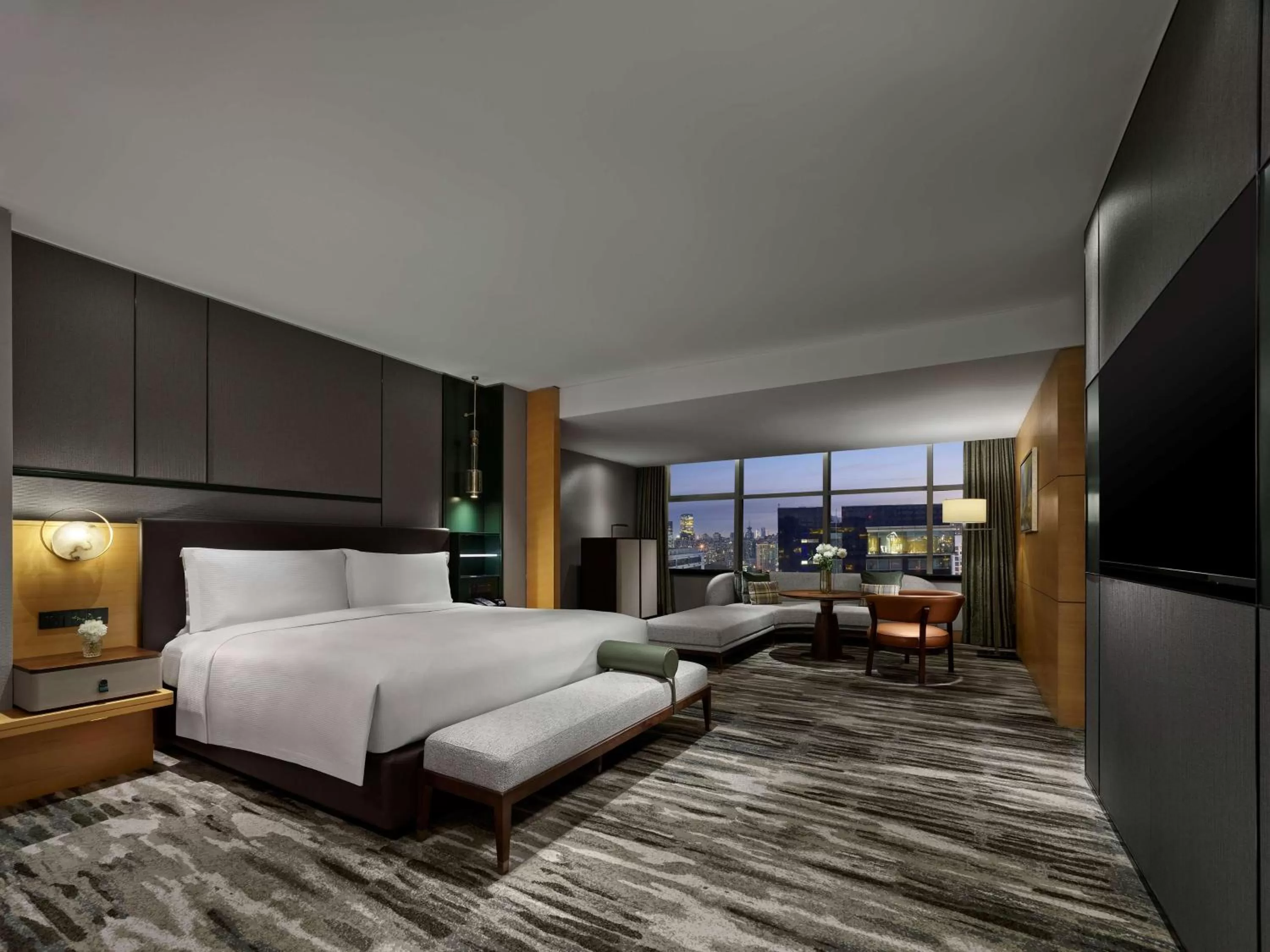 View (from property/room), Bed in Hilton Shanghai Hongqiao