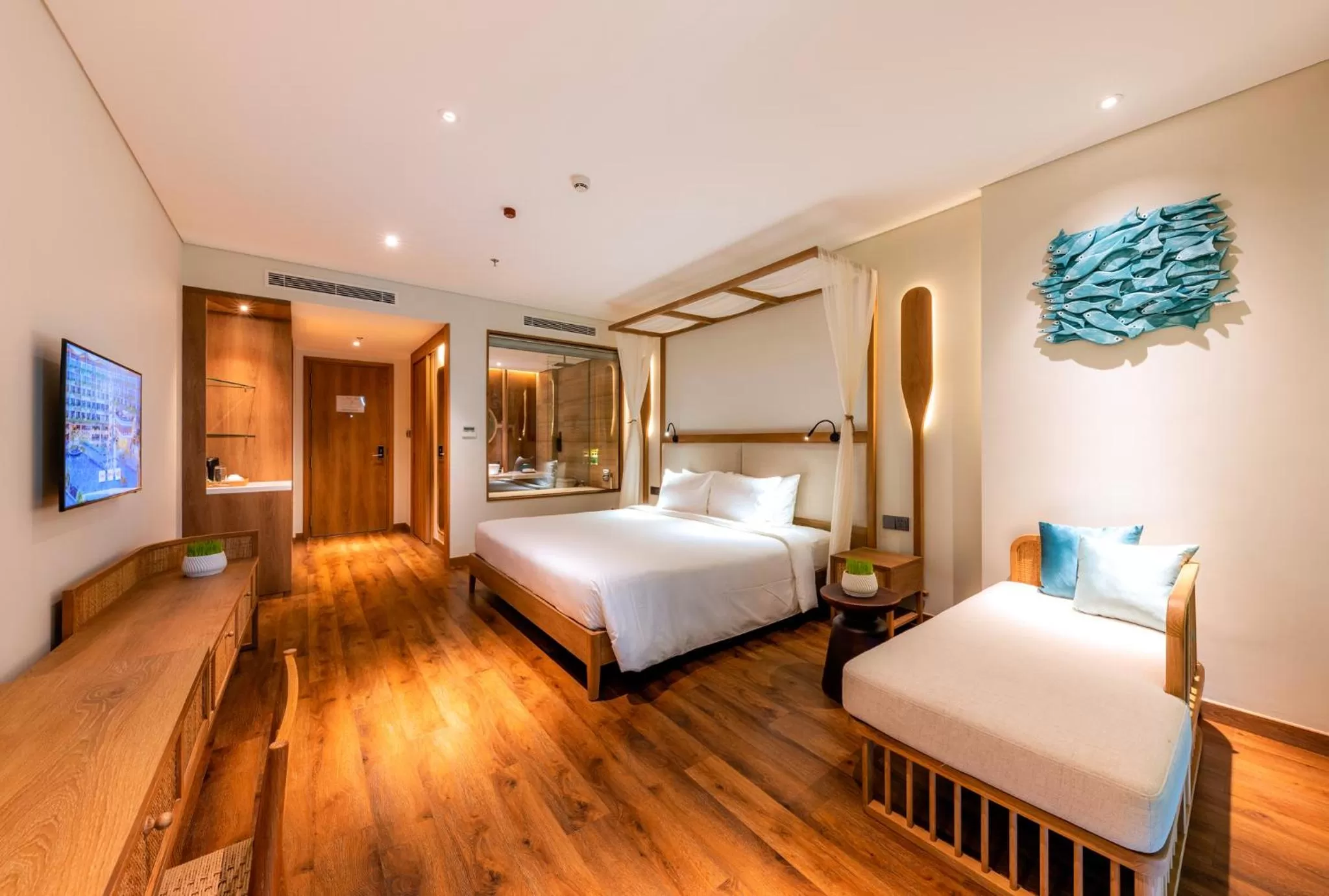 Bed in Bellerive Hoi An Resort and Spa