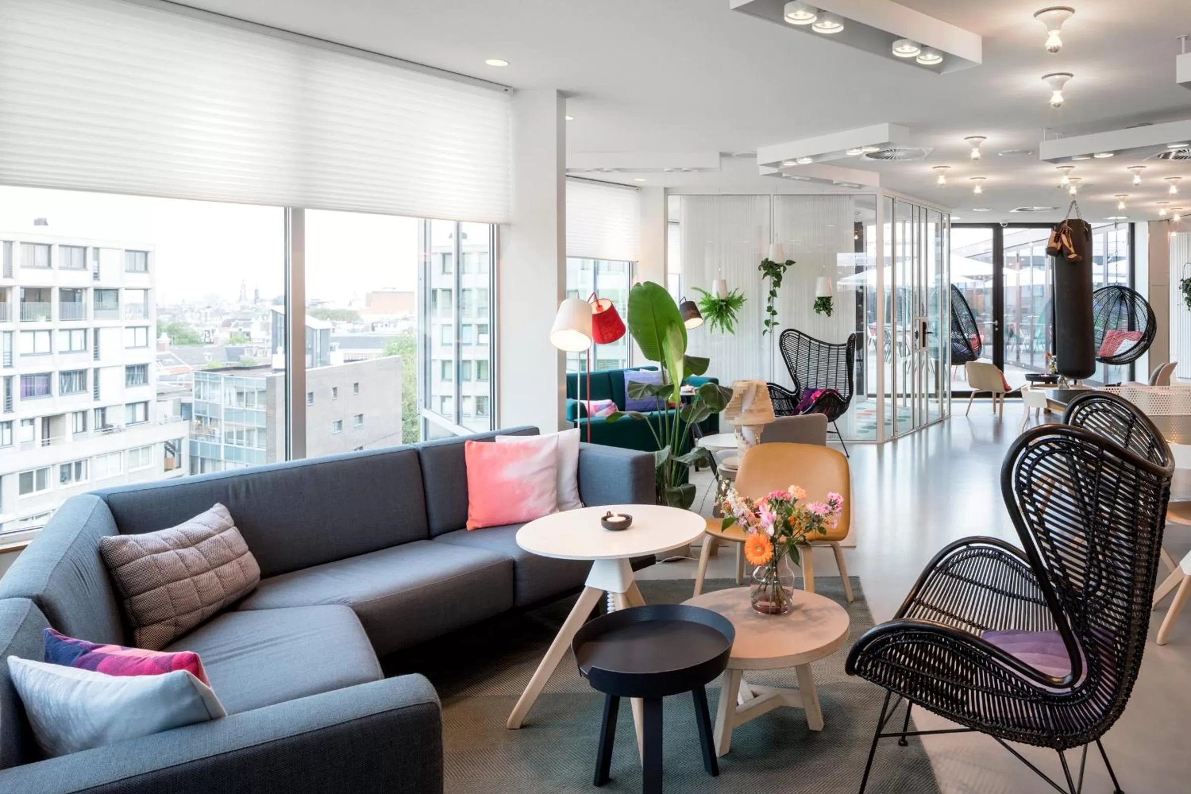 Communal lounge/ TV room in Zoku Amsterdam