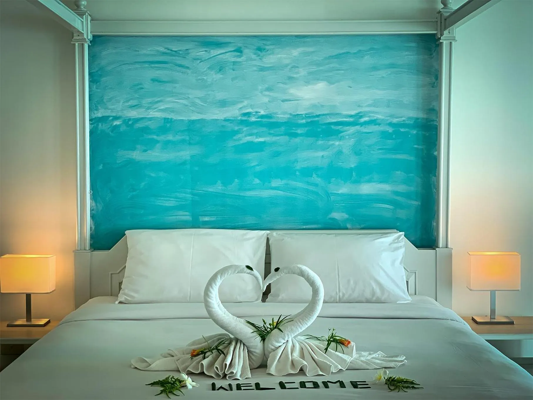 View (from property/room), Bed in Sand Sea Beach Resort