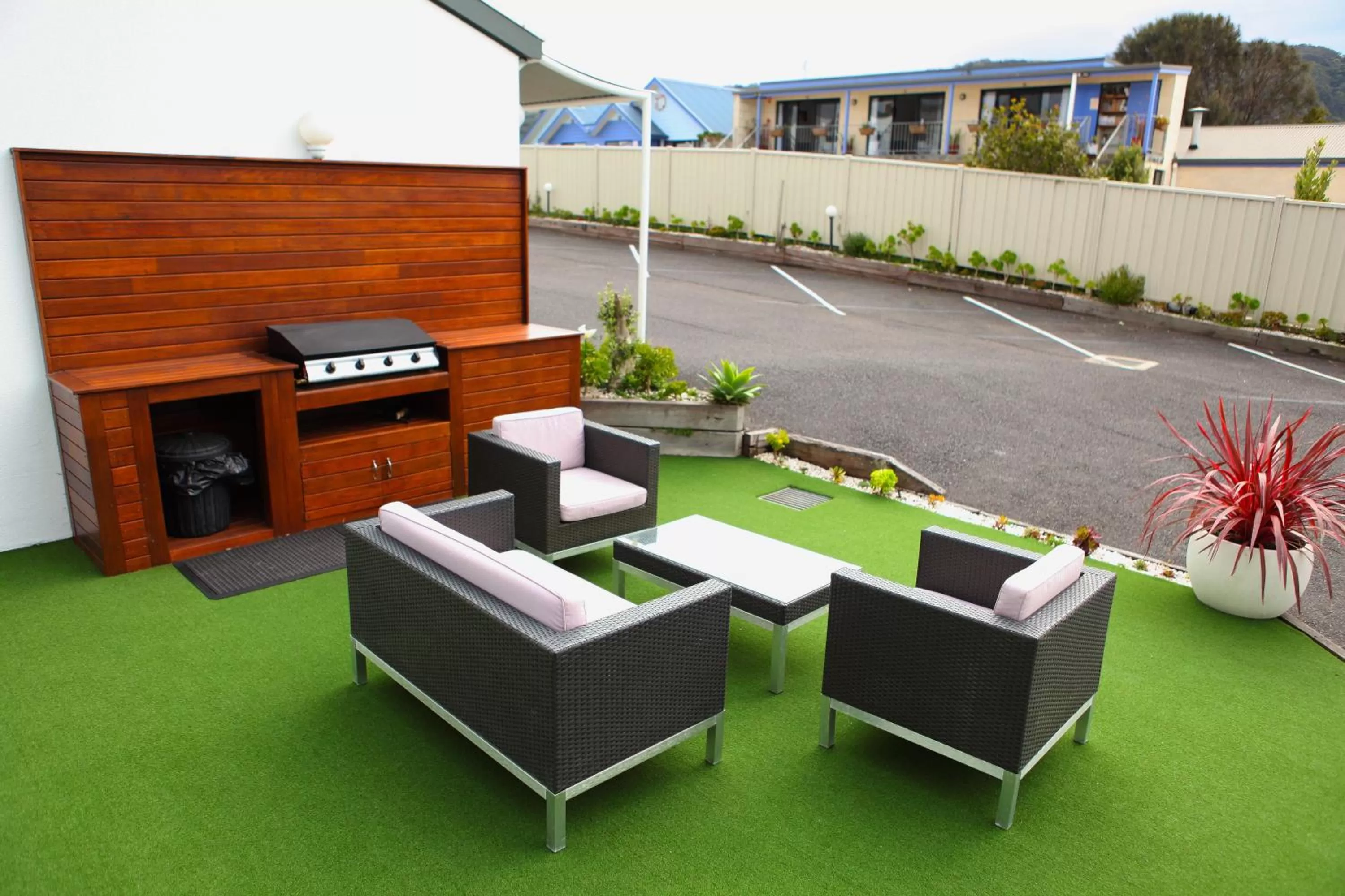 Patio in Coastal Motel
