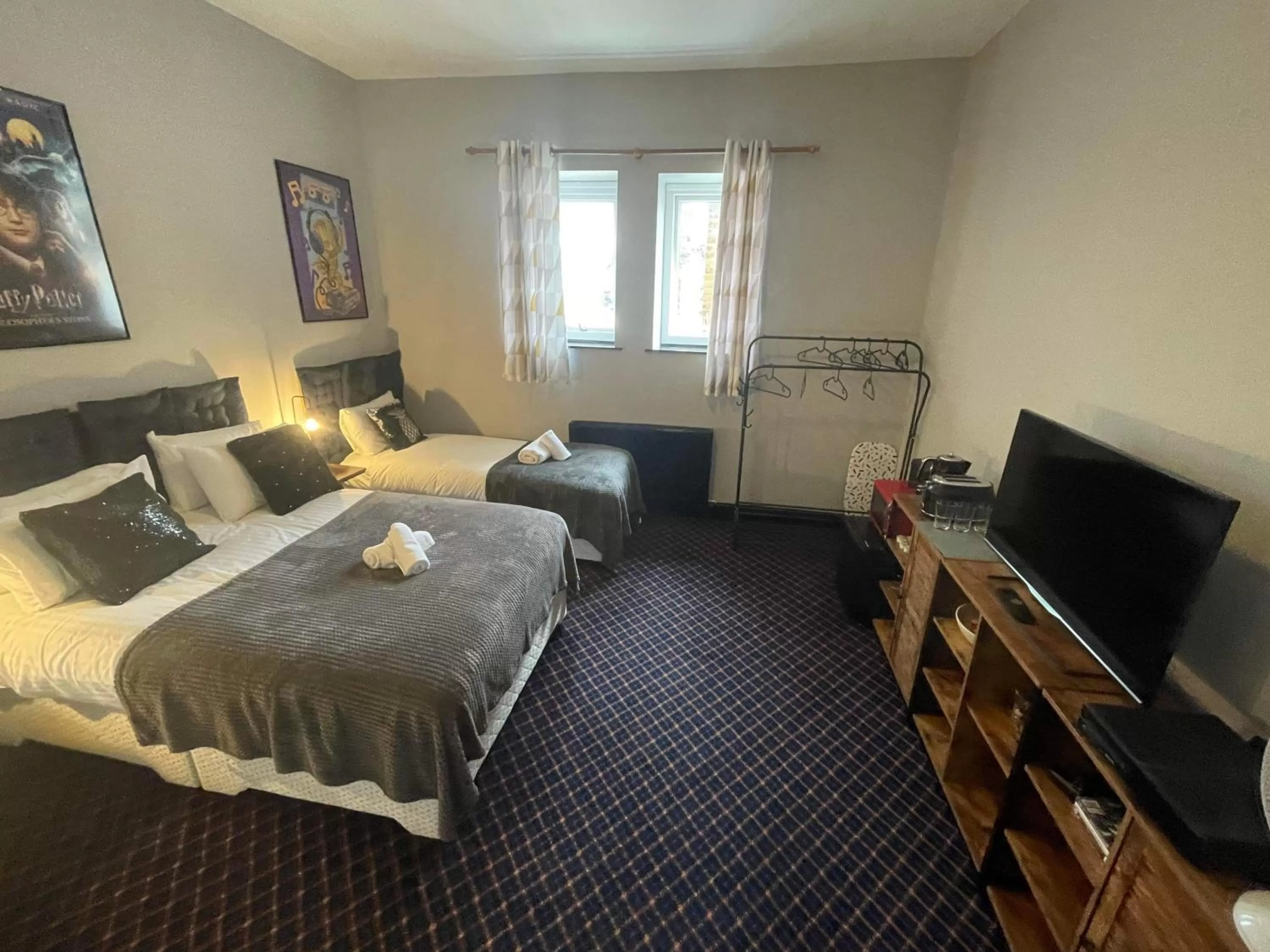 Bed in Bay view rooms at Mentone Hotel